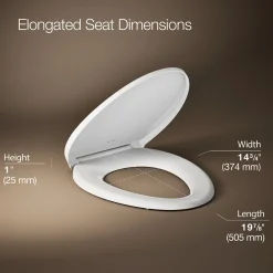 ReadyLatch® Quiet-Close™ elongated toilet seat^Kohler Best