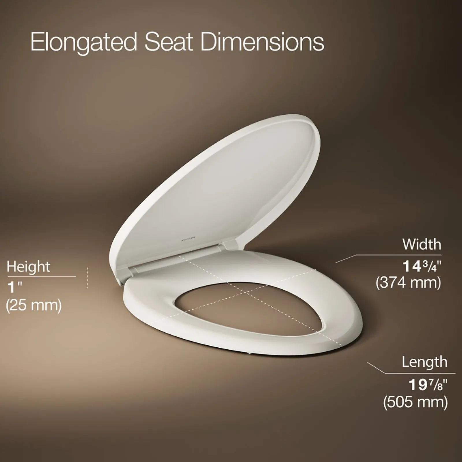 ReadyLatch® Quiet-Close™ elongated toilet seat^Kohler Best
