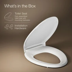 ReadyLatch® Quiet-Close™ elongated toilet seat^Kohler Best