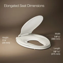 ReadyLatch® Quiet-Close™ elongated toilet seat^Kohler Best
