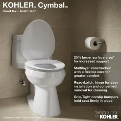 ReadyLatch® Quiet-Close™ elongated toilet seat^Kohler Outlet