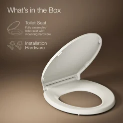 ReadyLatch® Quiet-Close™ round-front toilet seat with antimicrobial agent^Kohler Discount