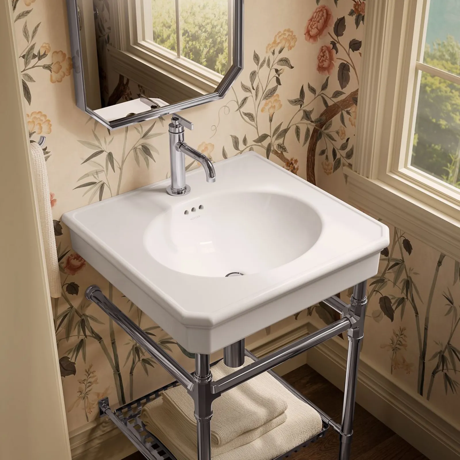 24" rectangular console table bathroom sink^Kohler Best
