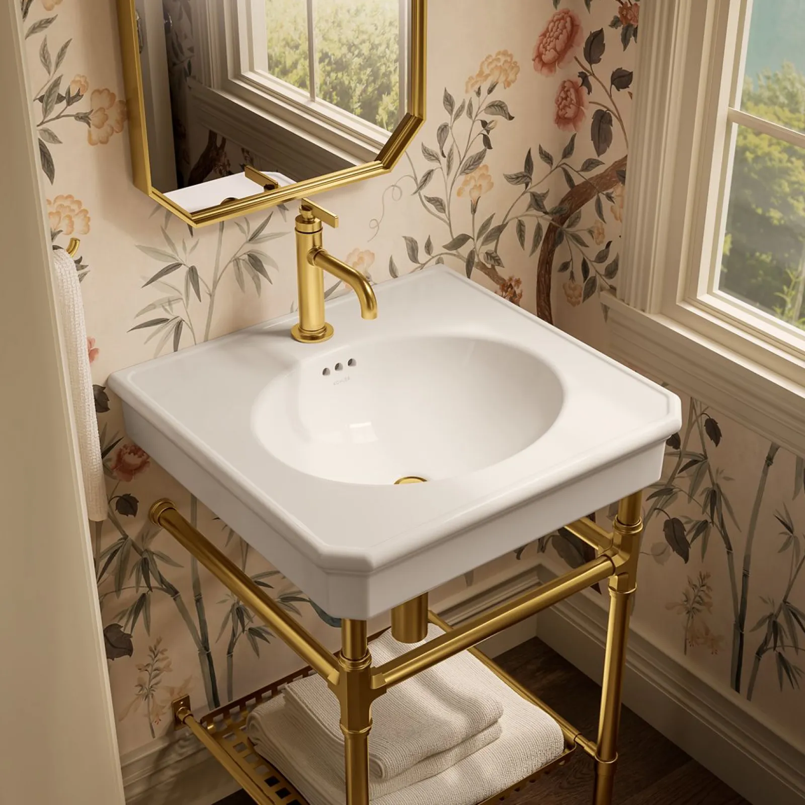 24" rectangular console table bathroom sink^Kohler Best