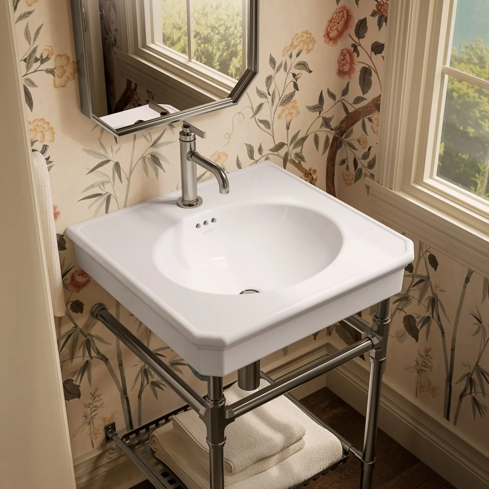 24" rectangular console table bathroom sink^Kohler Best