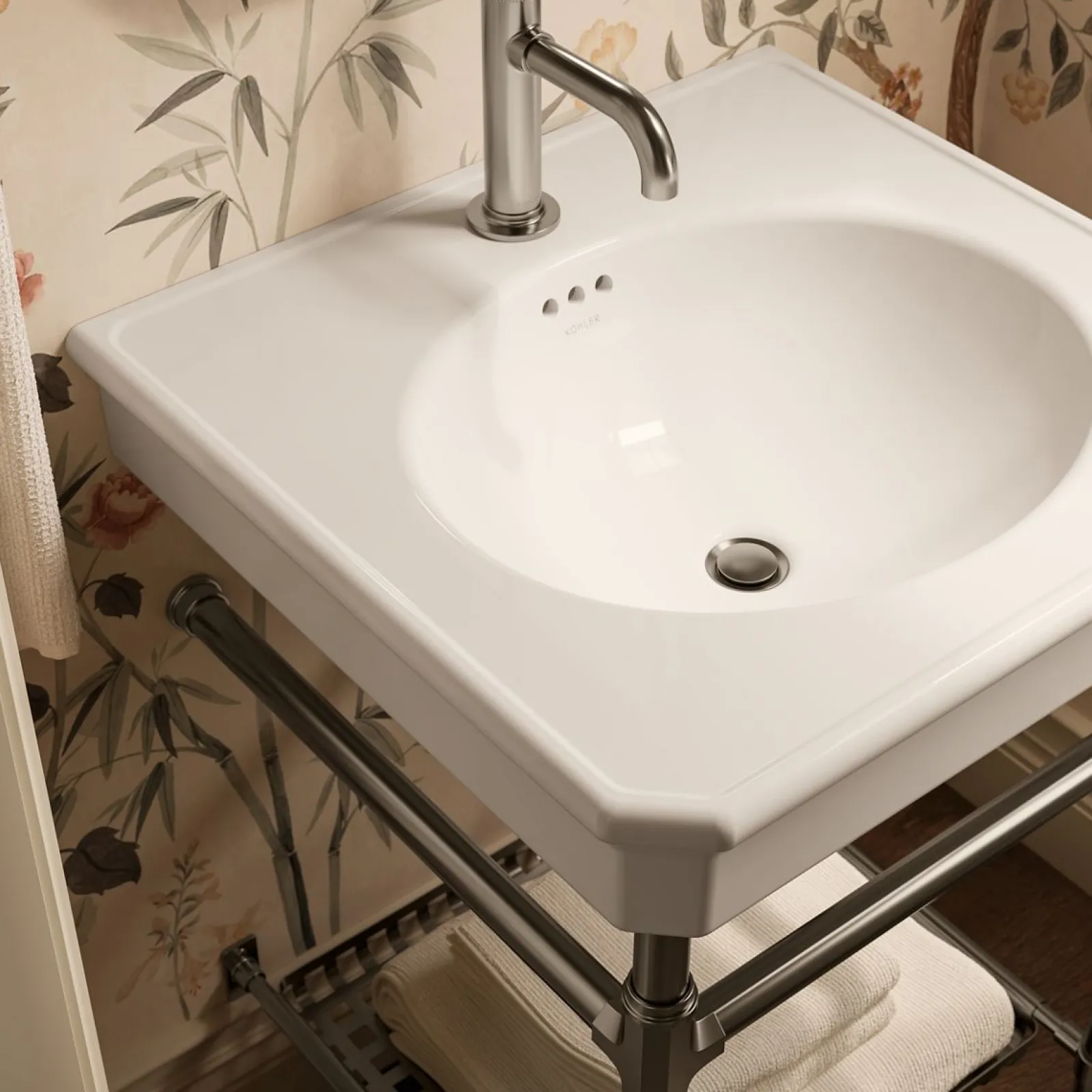 24" rectangular console table bathroom sink^Kohler Best