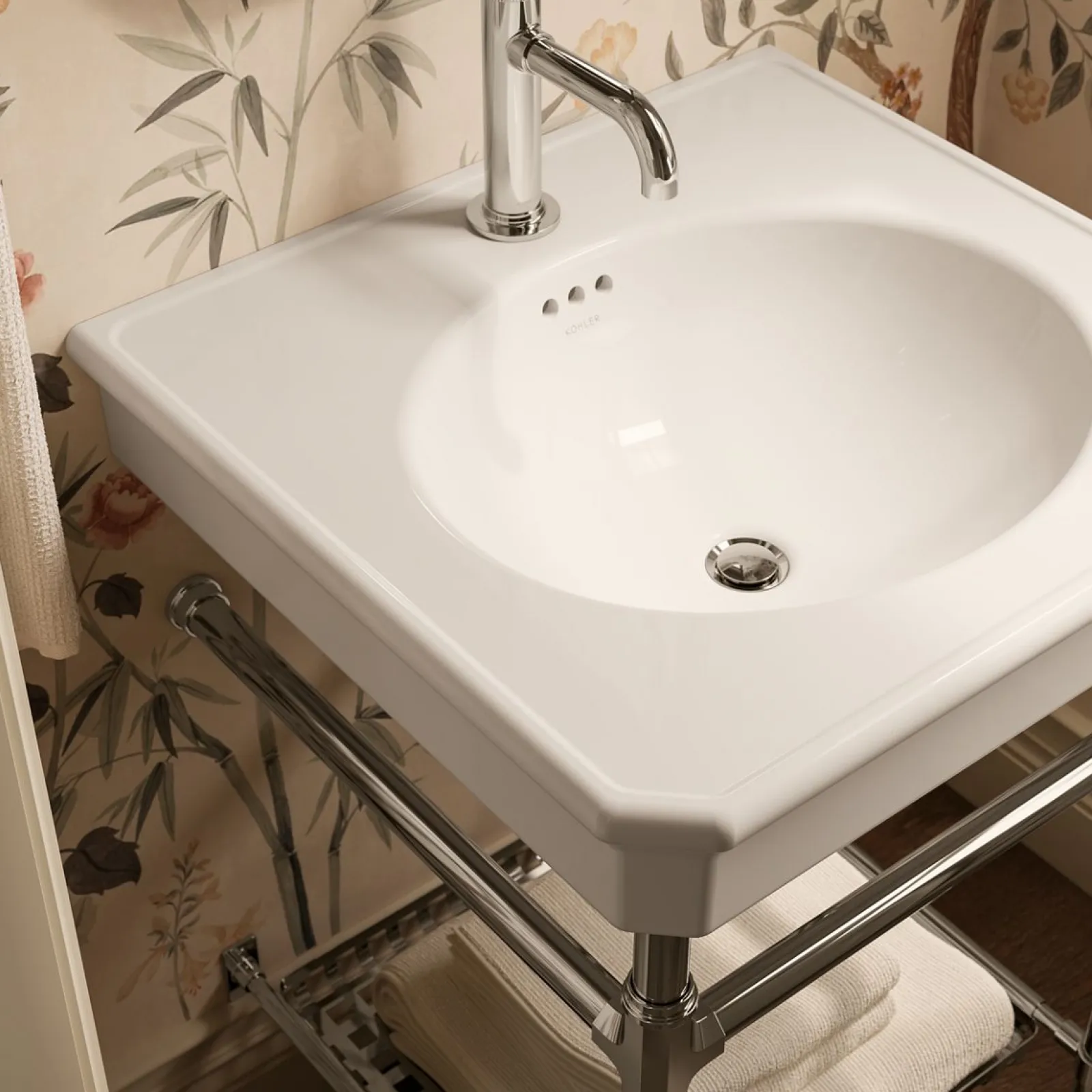 24" rectangular console table bathroom sink^Kohler Best
