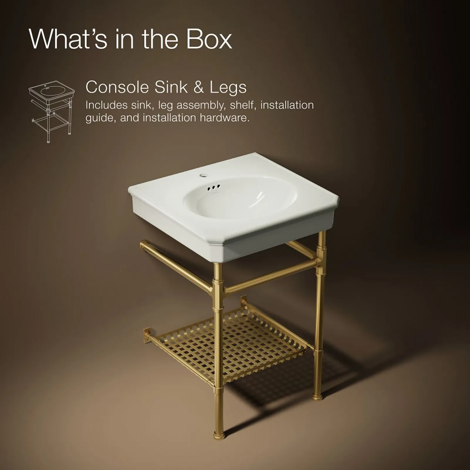 24" rectangular console table bathroom sink^Kohler Best
