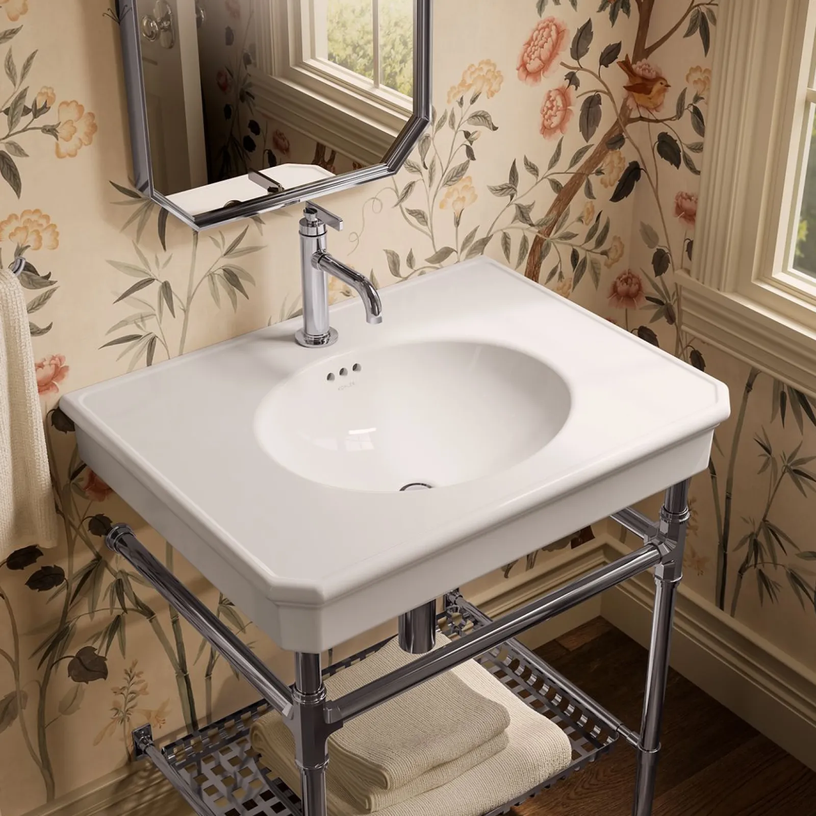 30" rectangular console table bathroom sink^Kohler Best