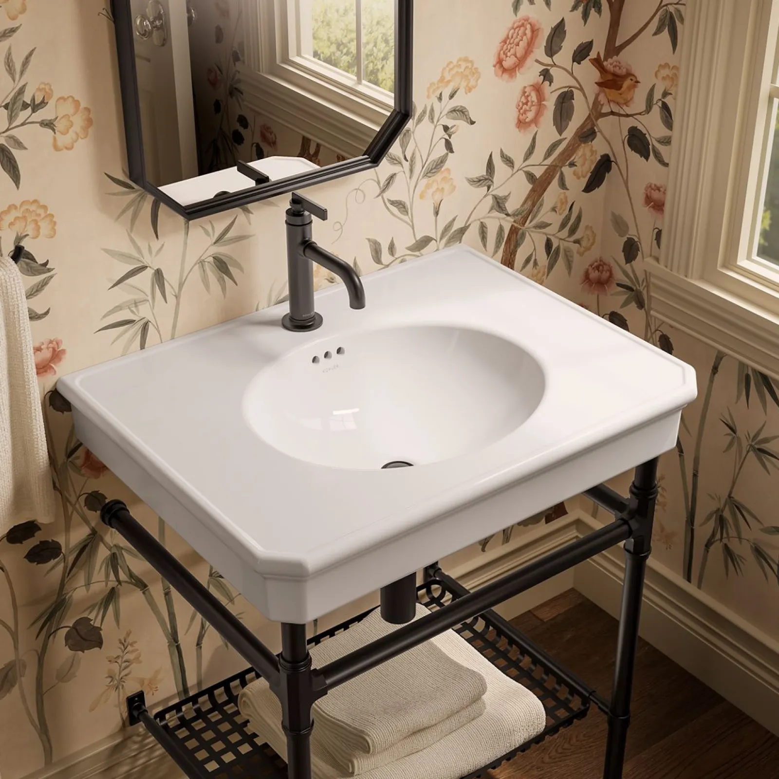 30" rectangular console table bathroom sink^Kohler Best