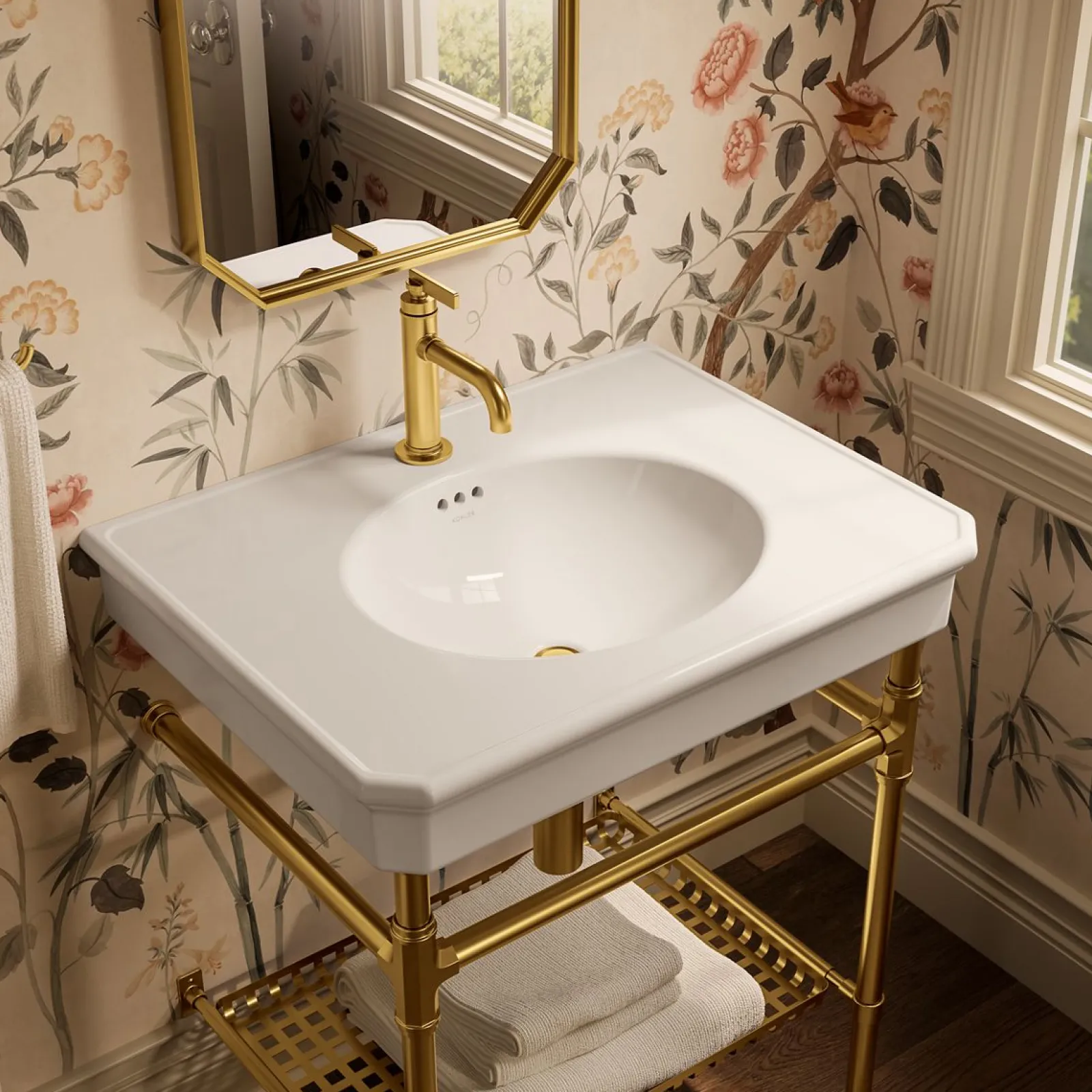 30" rectangular console table bathroom sink^Kohler Best