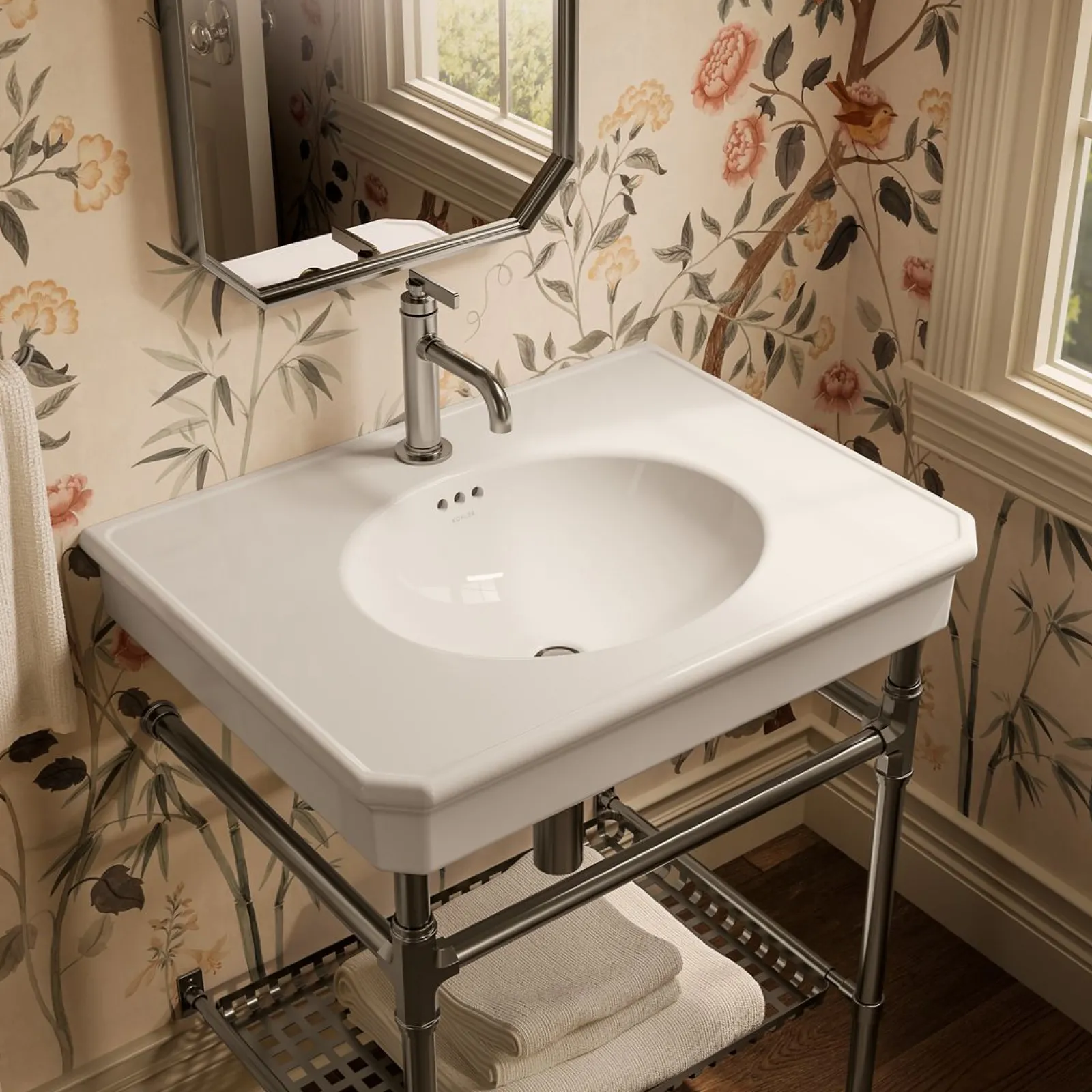 30" rectangular console table bathroom sink^Kohler Best