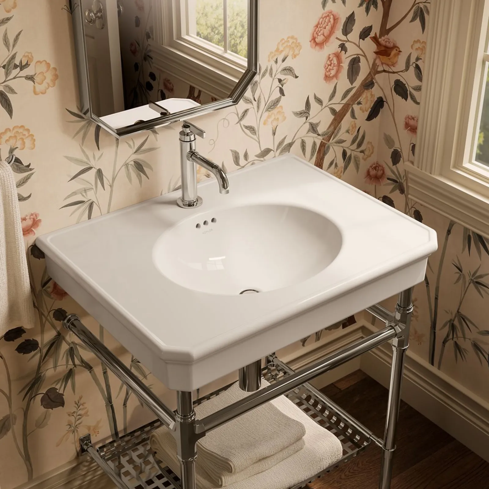 30" rectangular console table bathroom sink^Kohler Best