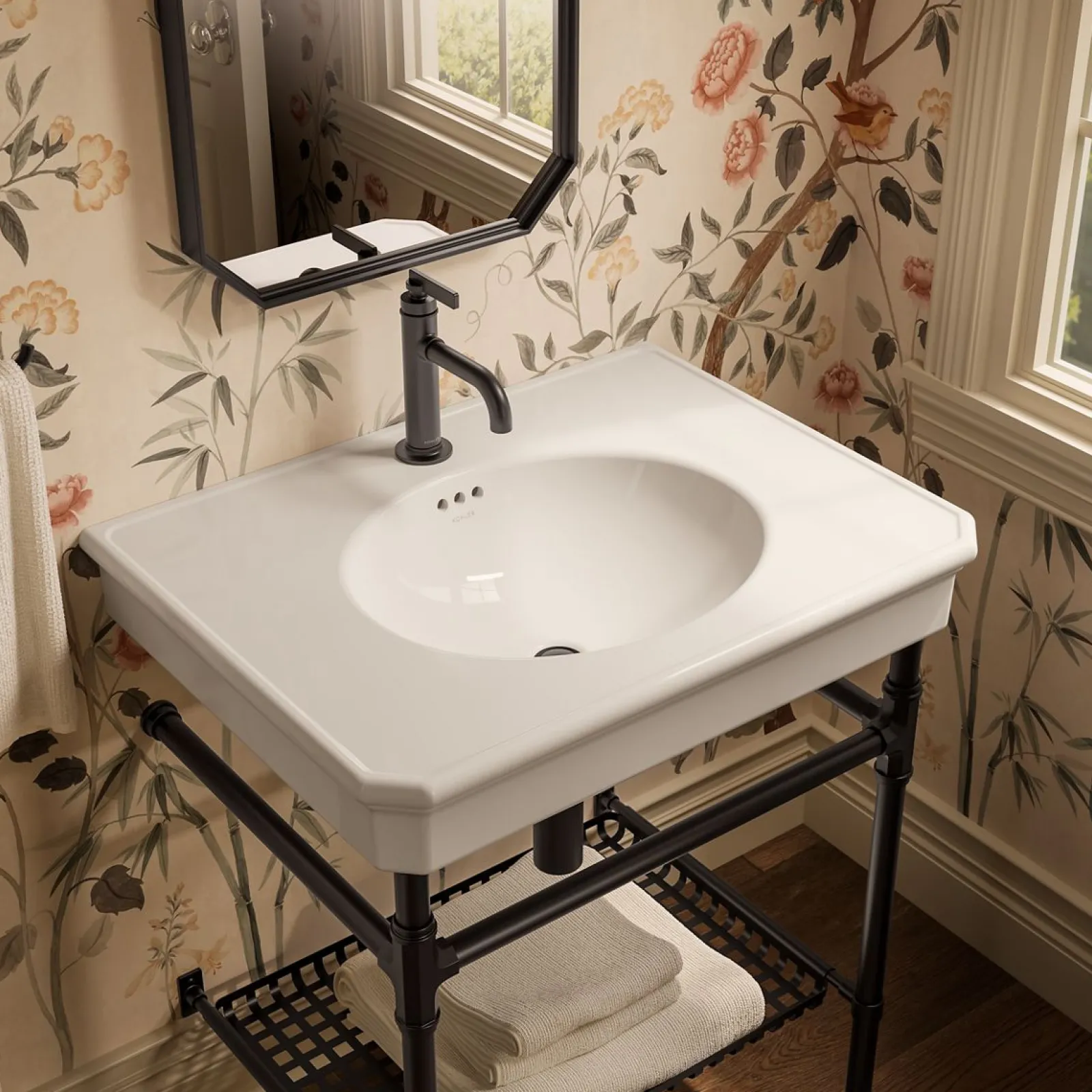 30" rectangular console table bathroom sink^Kohler Best