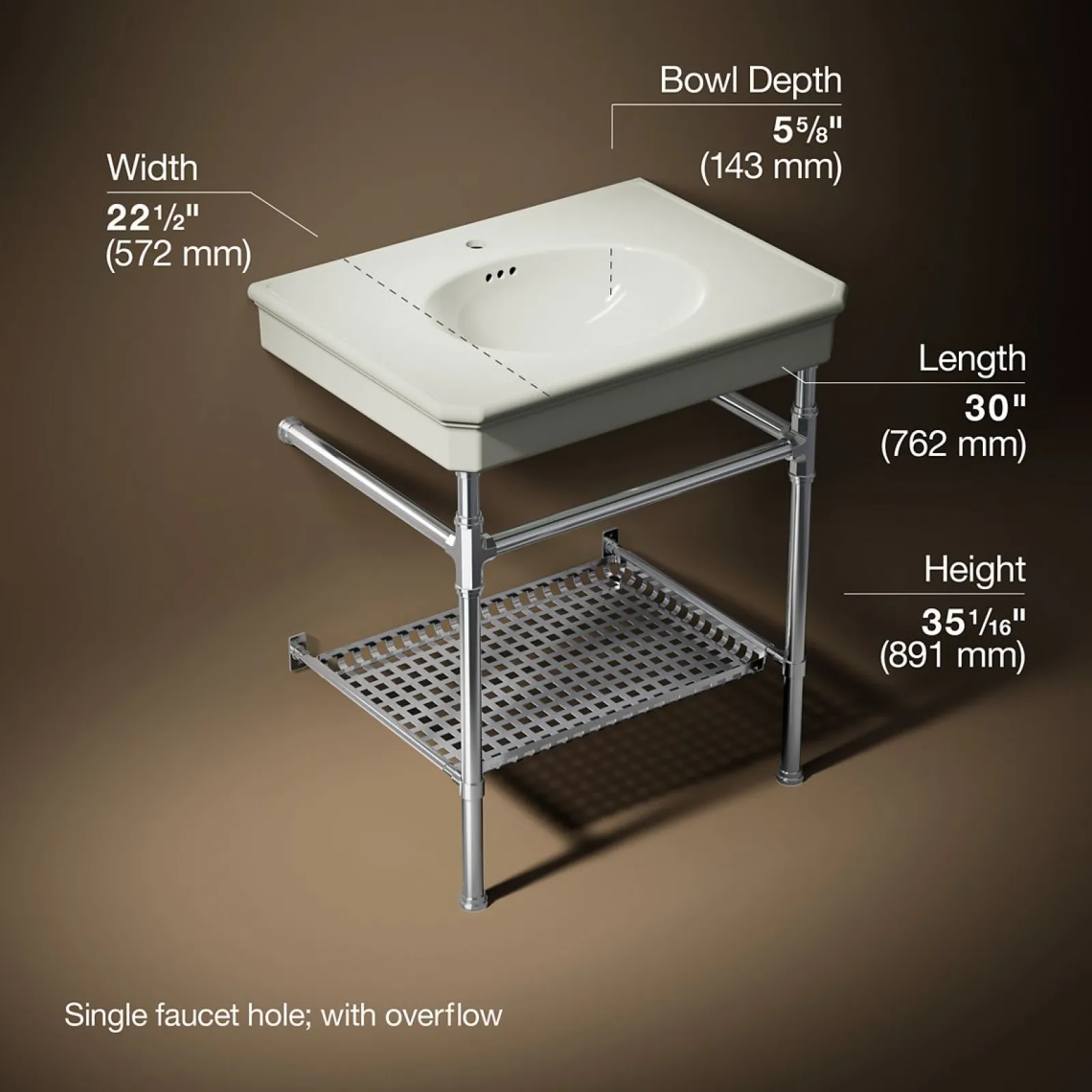 30" rectangular console table bathroom sink^Kohler Best