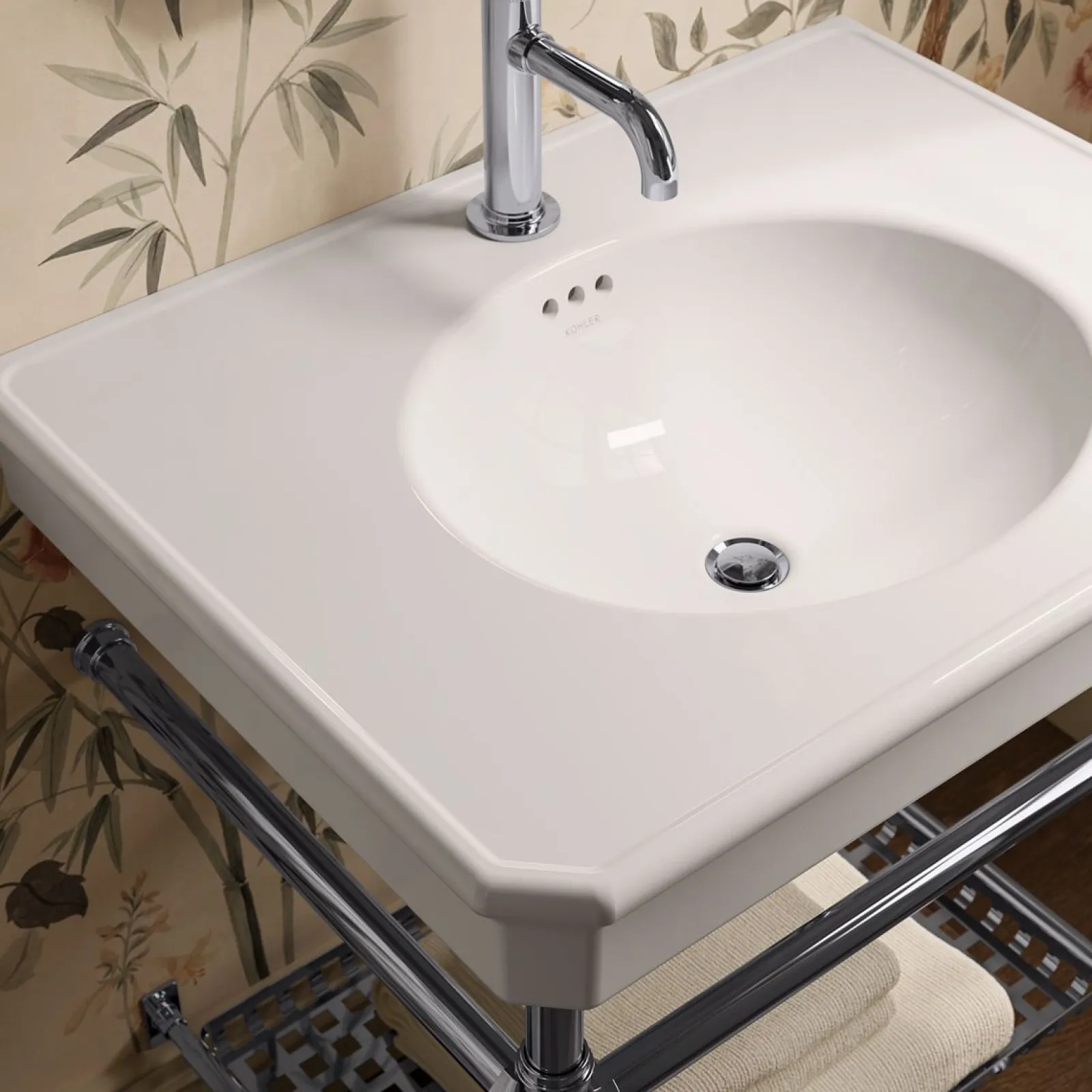 30" rectangular console table bathroom sink^Kohler Best