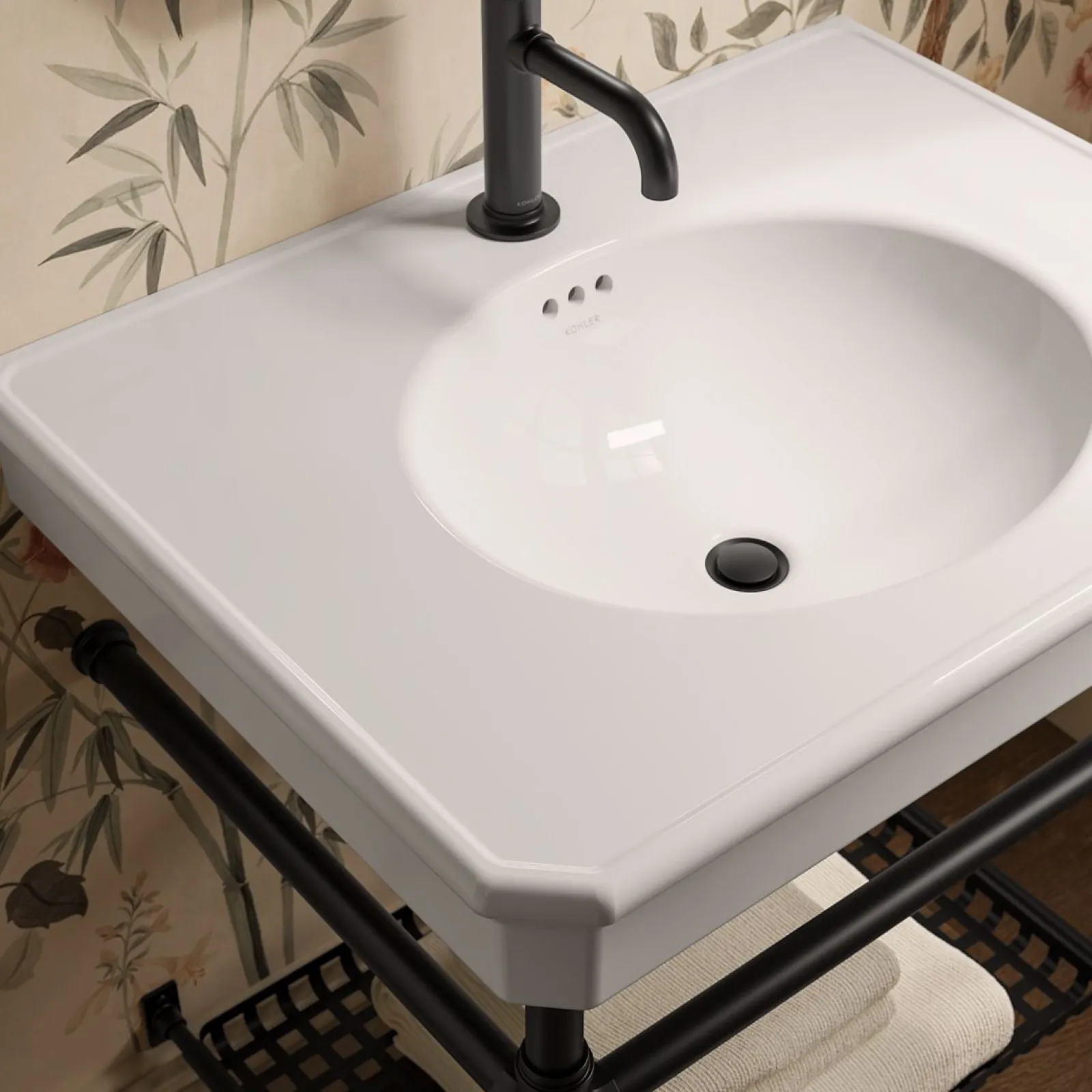 30" rectangular console table bathroom sink^Kohler Best