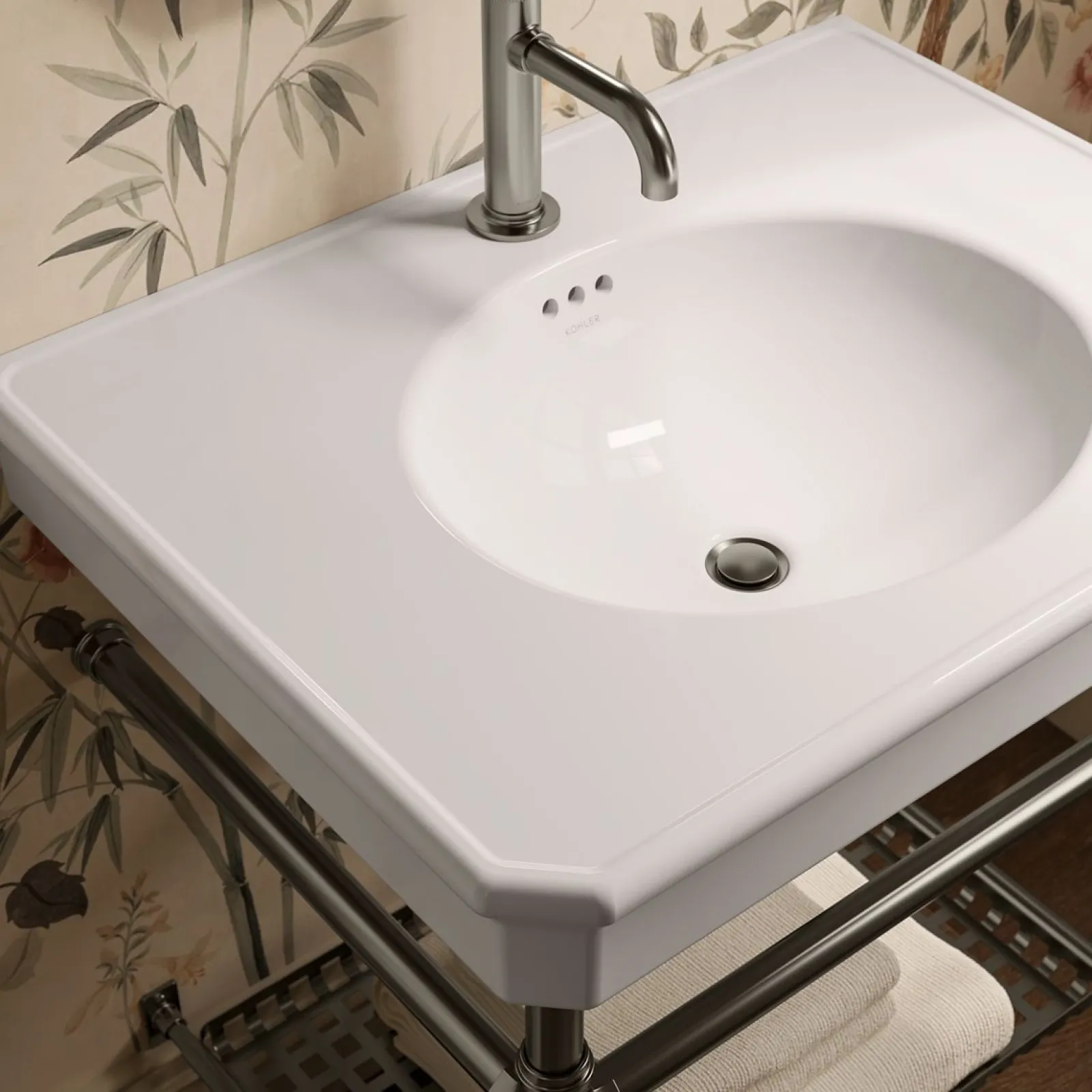 30" rectangular console table bathroom sink^Kohler Best