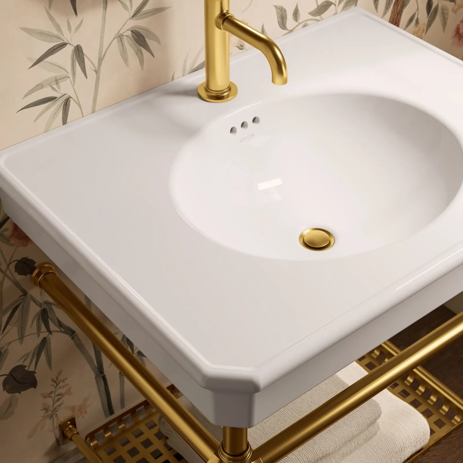30" rectangular console table bathroom sink^Kohler Best