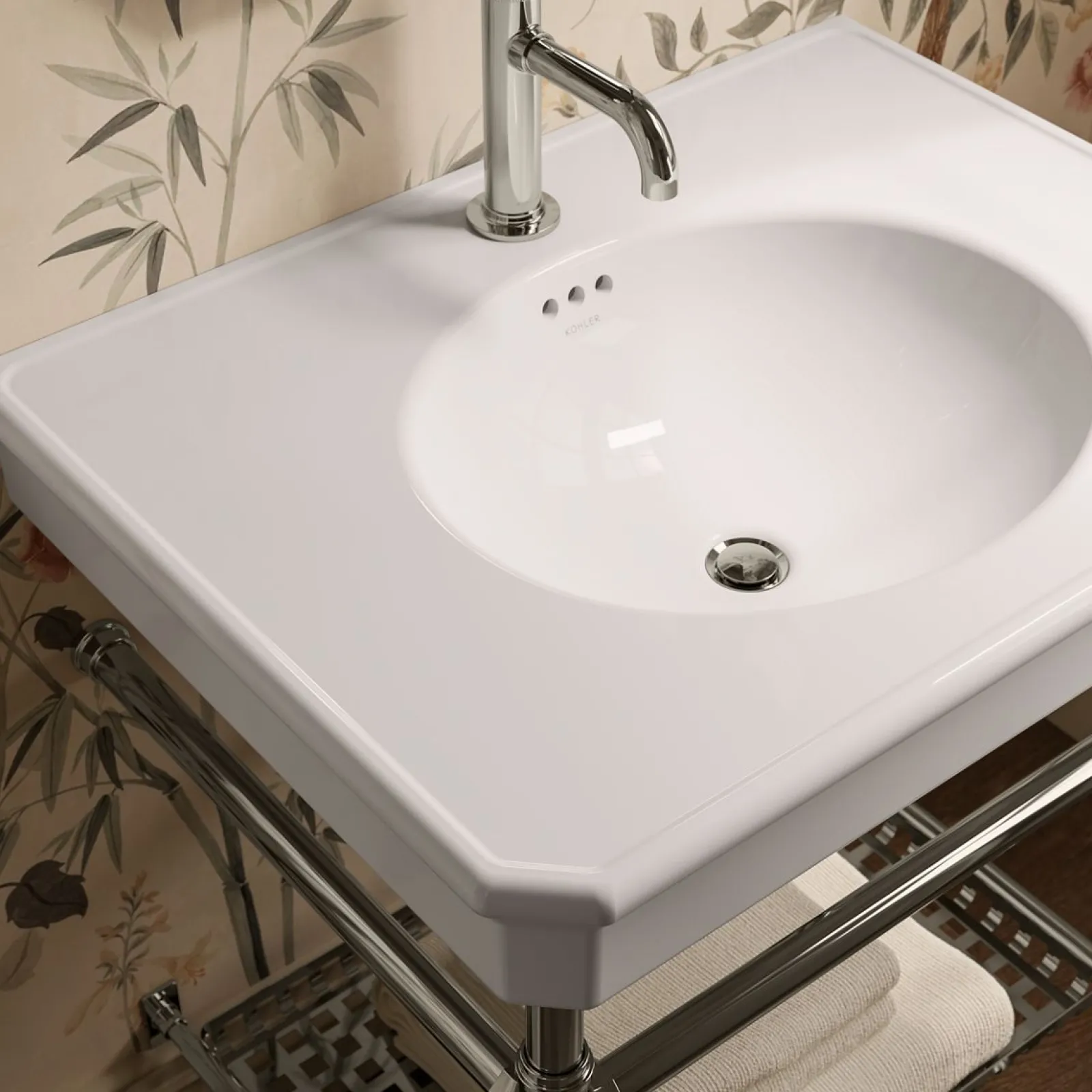 30" rectangular console table bathroom sink^Kohler Best