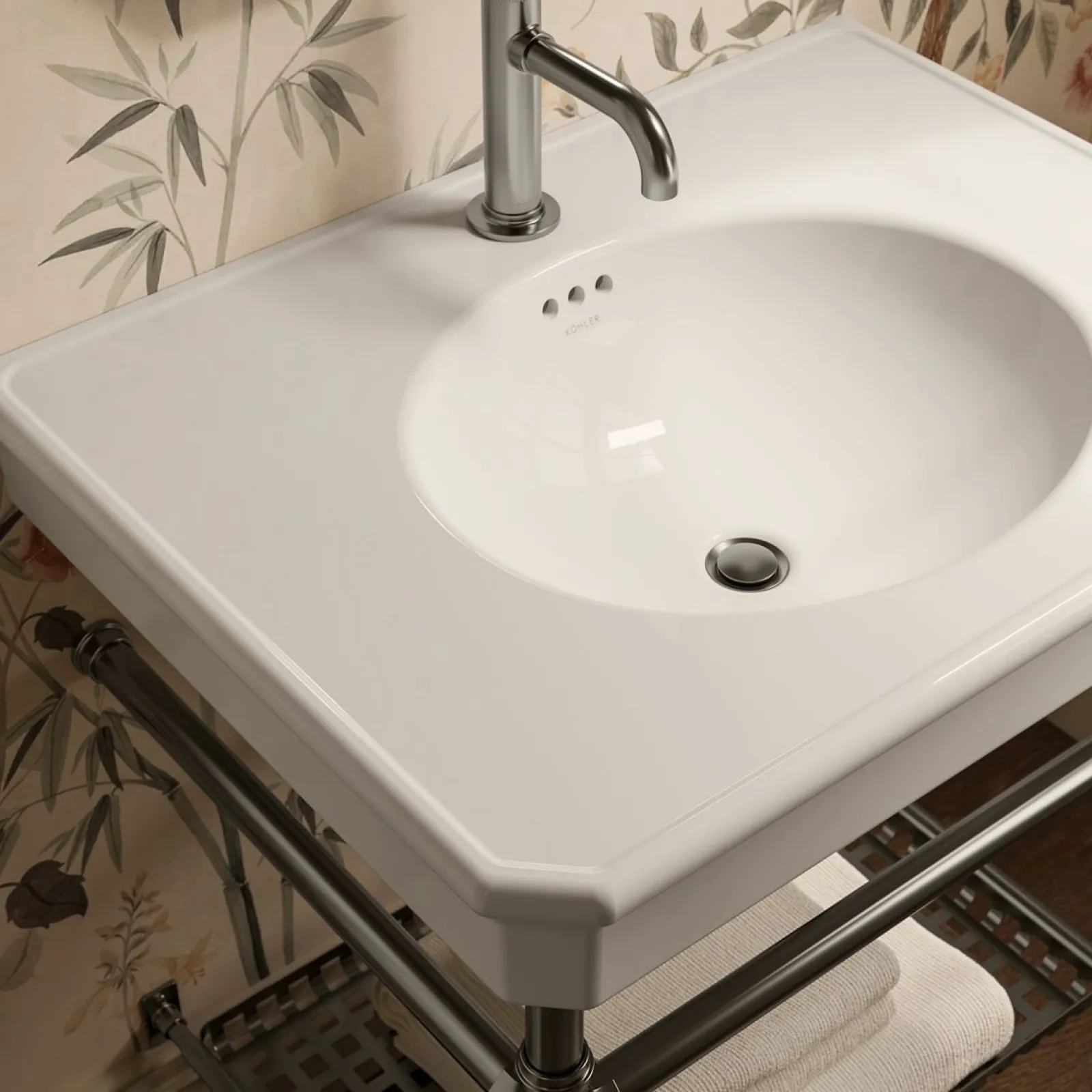 30" rectangular console table bathroom sink^Kohler Best