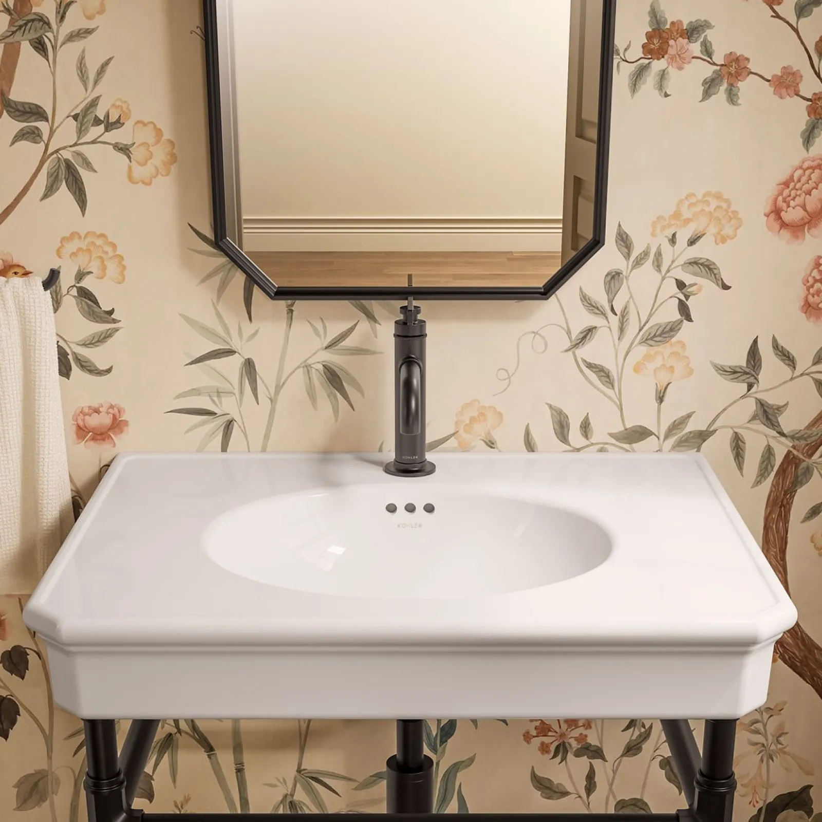 30" rectangular console table bathroom sink^Kohler Best
