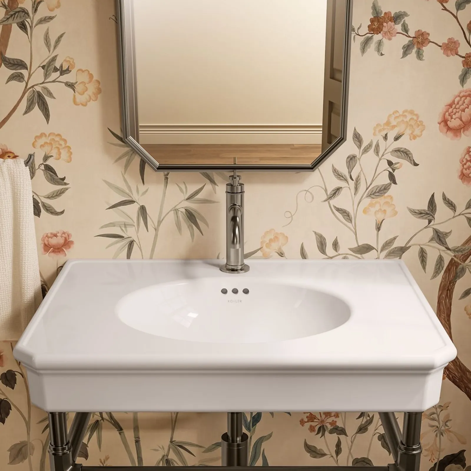 30" rectangular console table bathroom sink^Kohler Best
