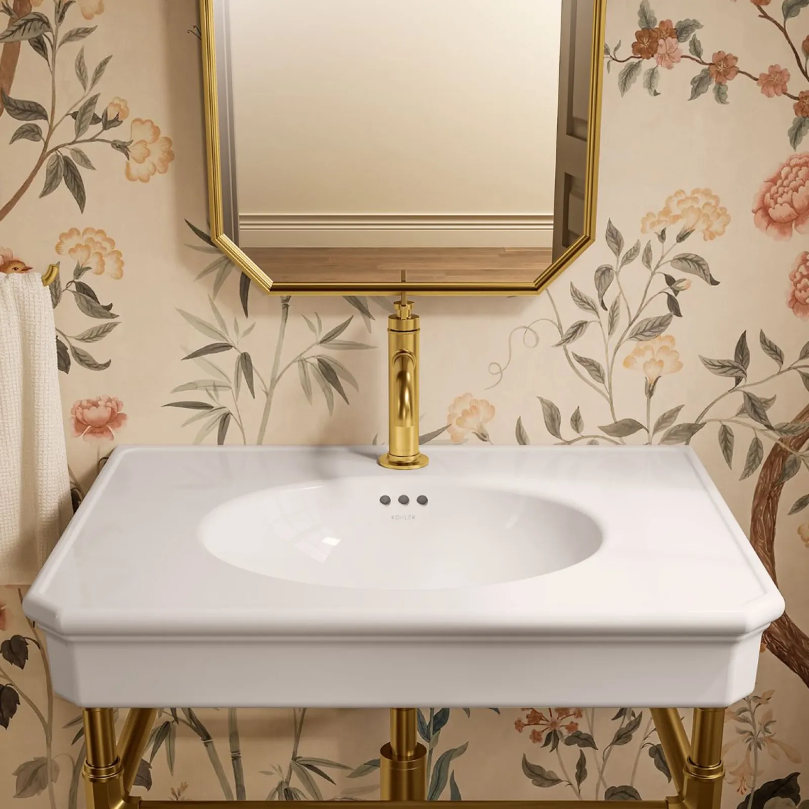 30" rectangular console table bathroom sink^Kohler Best