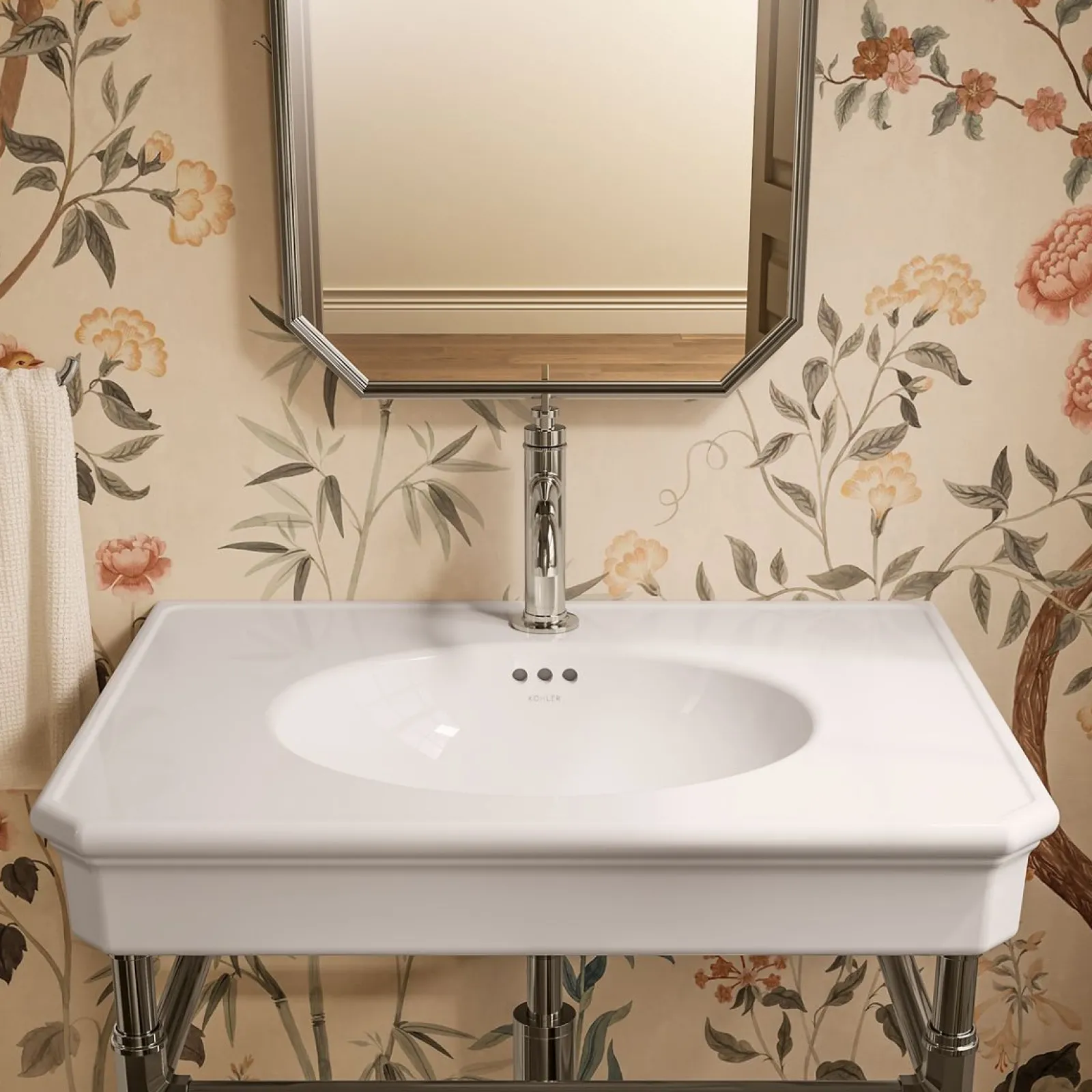 30" rectangular console table bathroom sink^Kohler Best