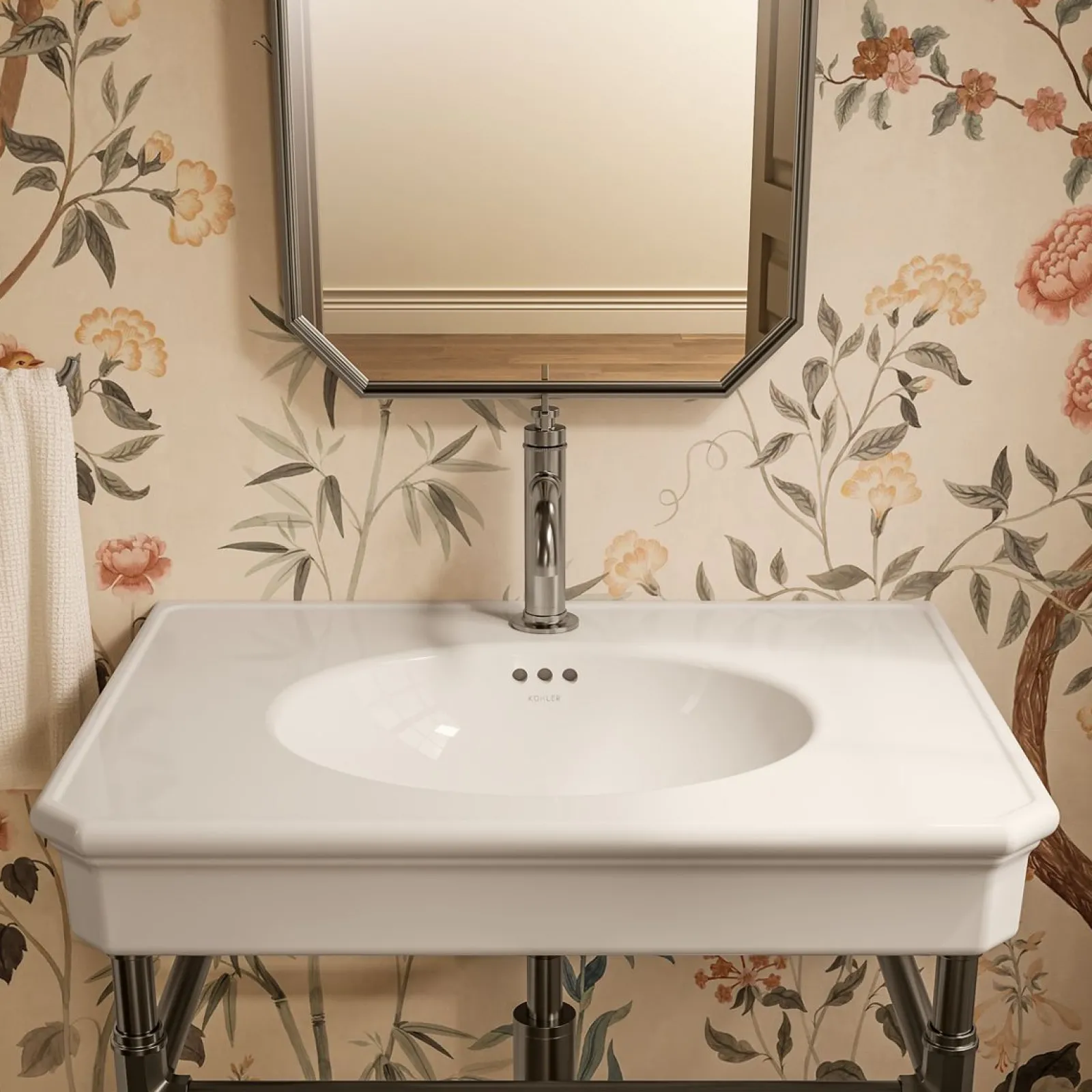 30" rectangular console table bathroom sink^Kohler Best