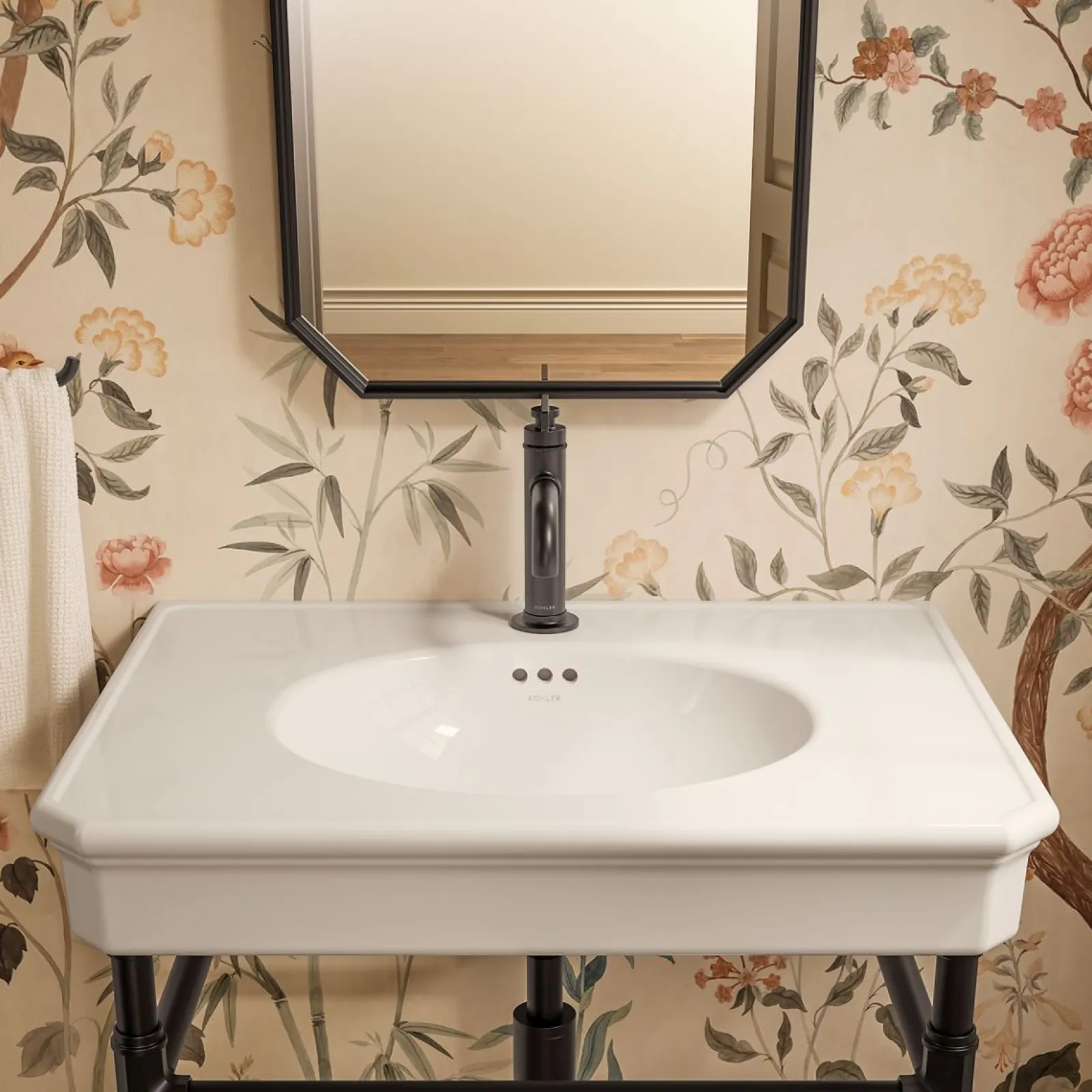 30" rectangular console table bathroom sink^Kohler Best