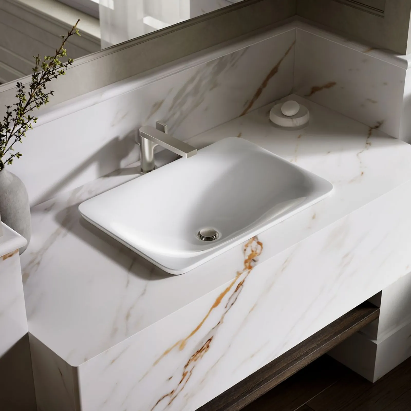 21-1/4" rectangular drop-in bathroom sink, no overflow^Kohler
