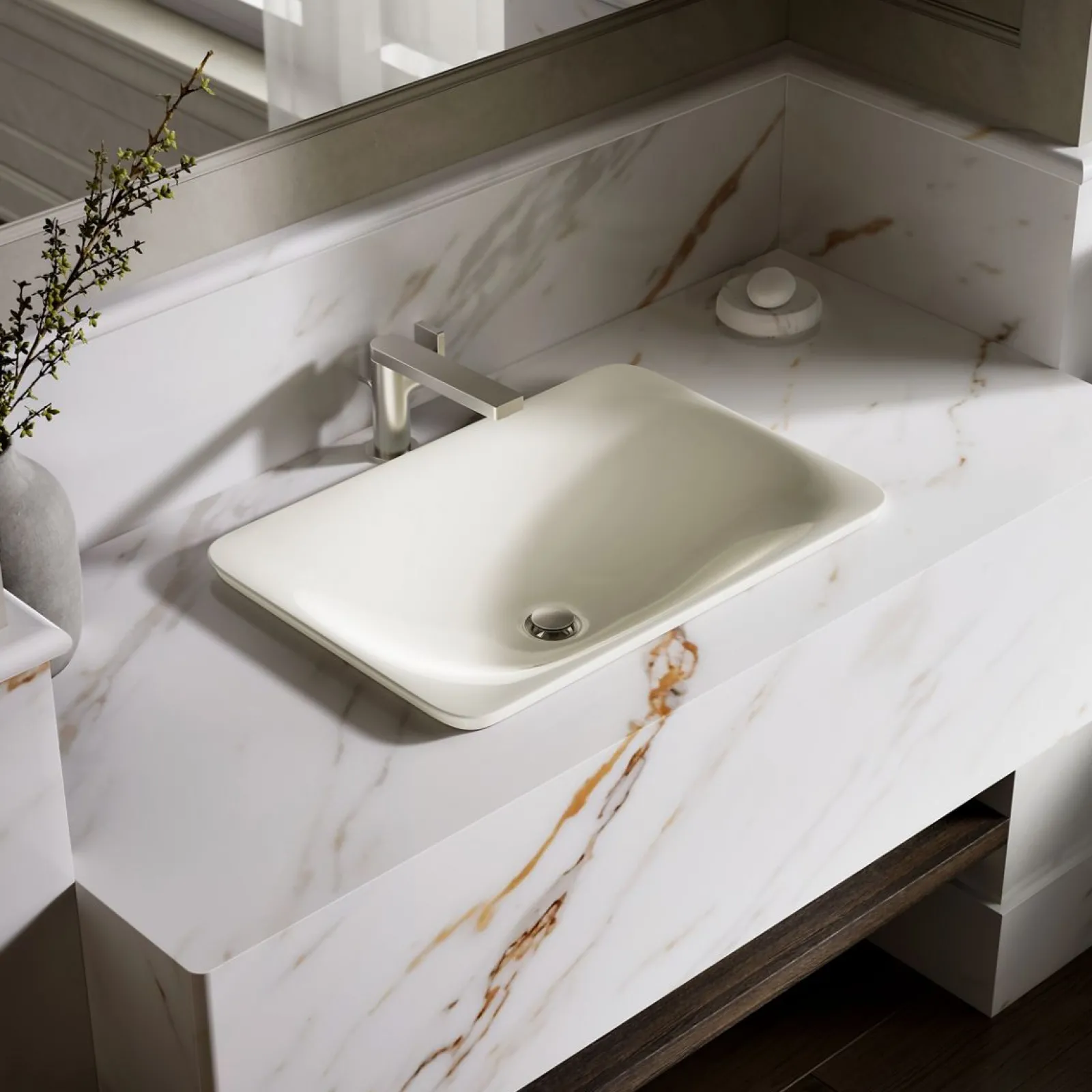 21-1/4" rectangular drop-in bathroom sink, no overflow^Kohler