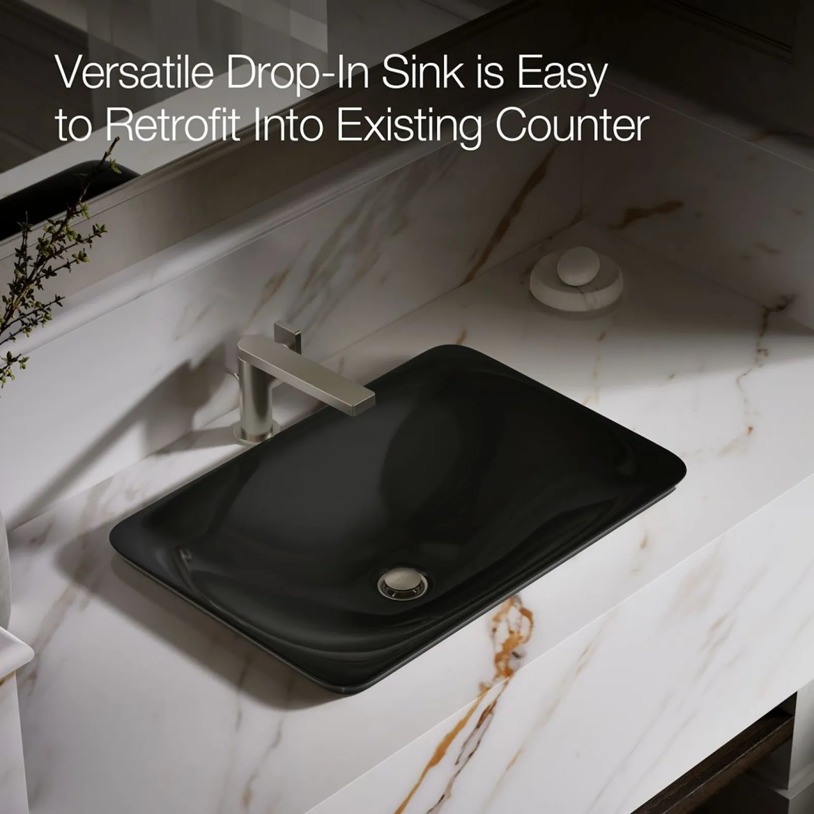 21-1/4" rectangular drop-in bathroom sink, no overflow^Kohler