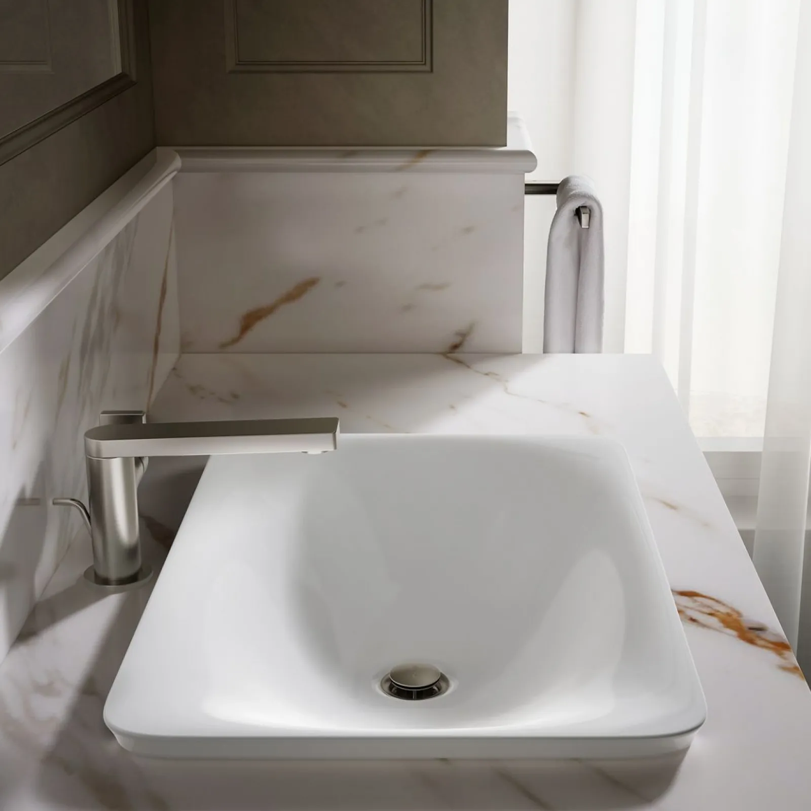 21-1/4" rectangular drop-in bathroom sink, no overflow^Kohler