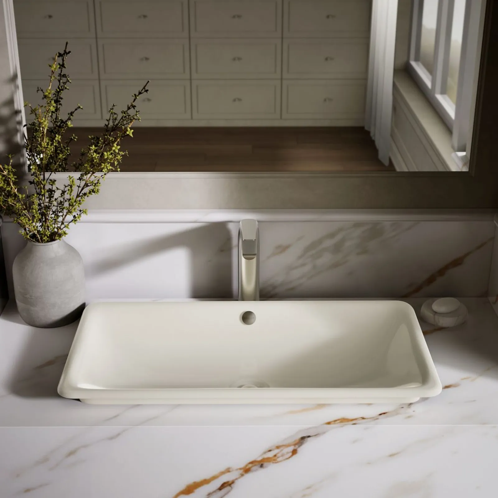 30" rectangular drop-in/undermount/vessel bathroom sink with painted underside^Kohler