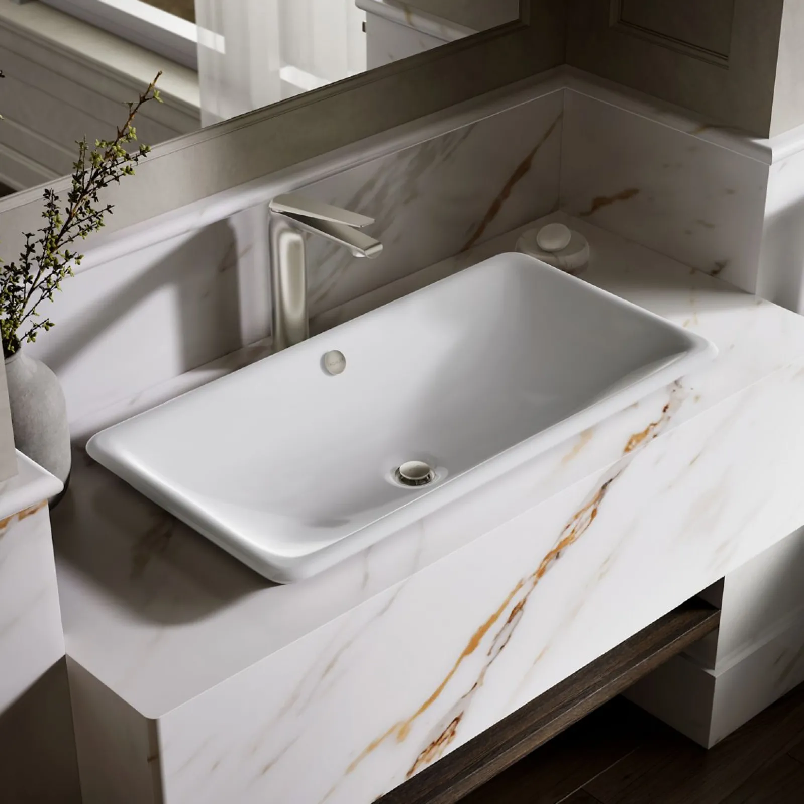 30" rectangular drop-in/undermount/vessel bathroom sink with painted underside^Kohler Sale