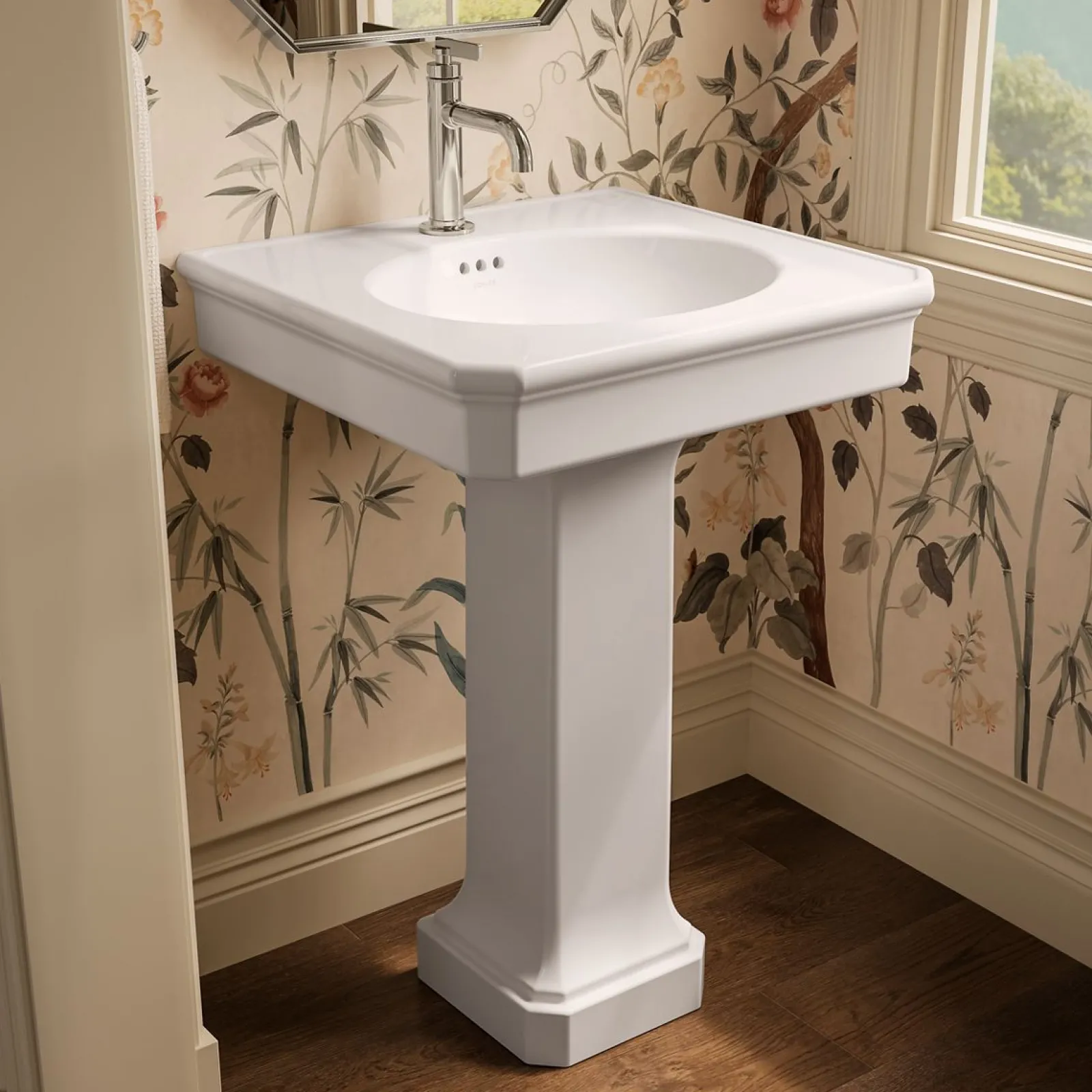 24" rectangular pedestal bathroom sink^Kohler