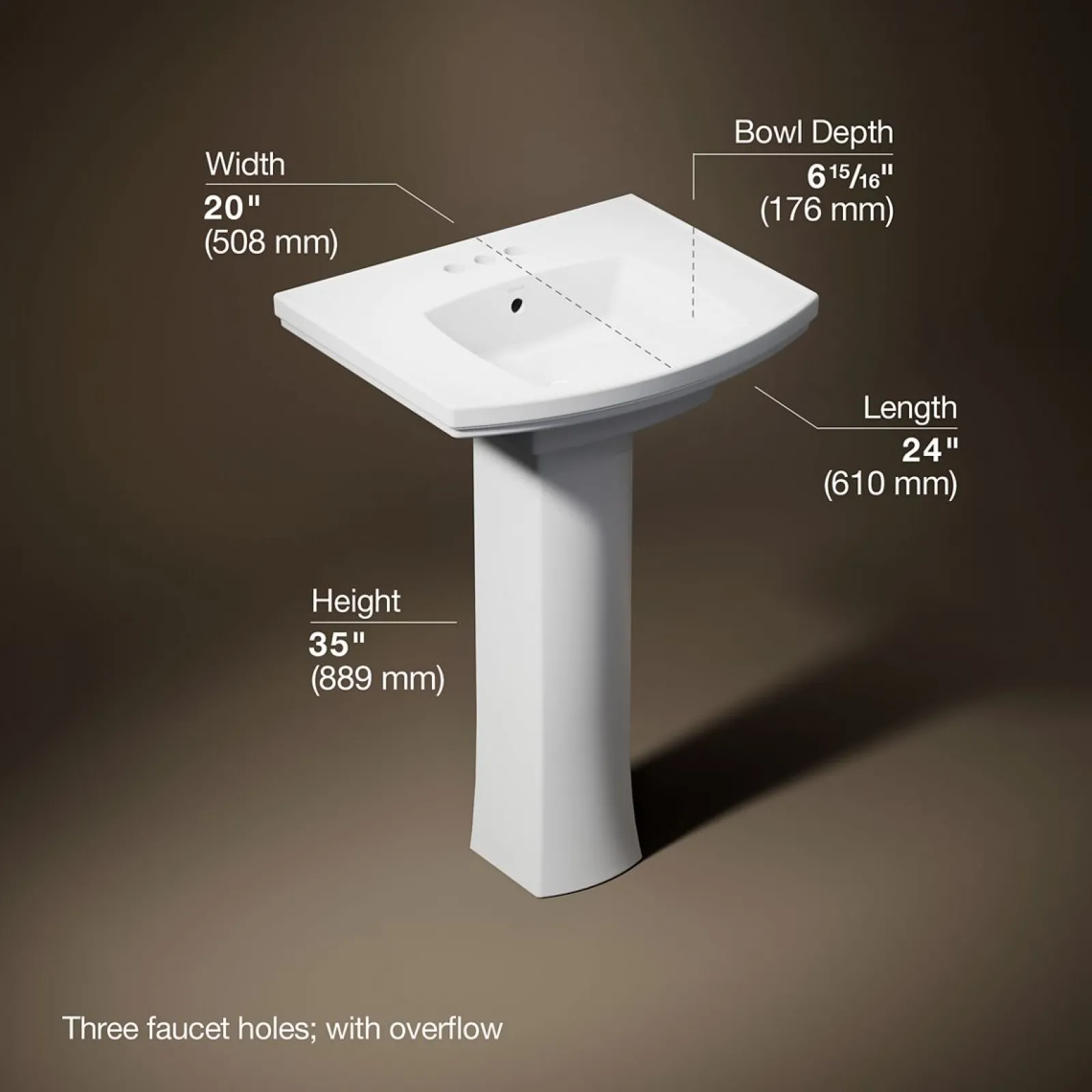23-3/4" rectangular pedestal bathroom sink^Kohler Sale
