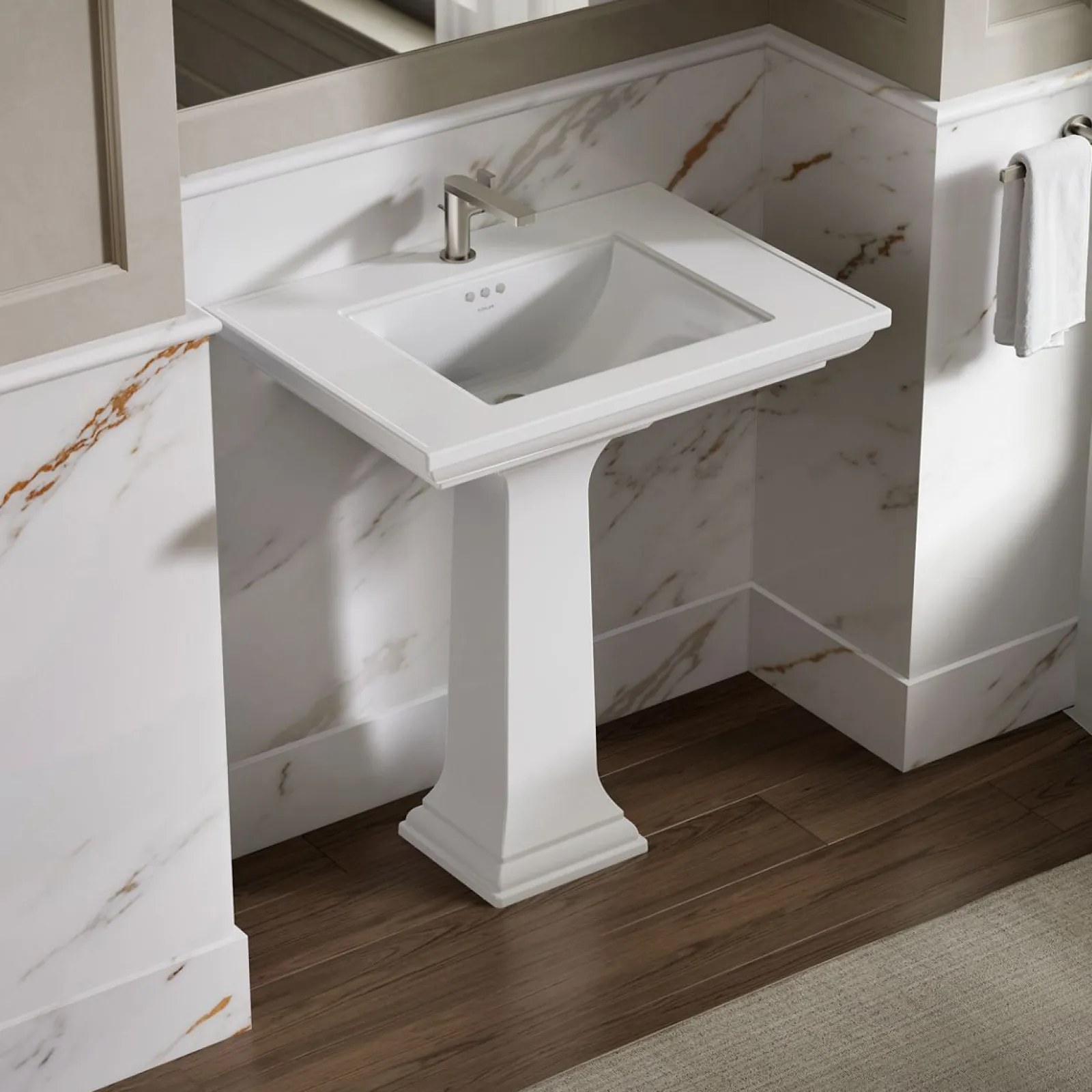 30-3/4" rectangular pedestal bathroom sink^Kohler Hot