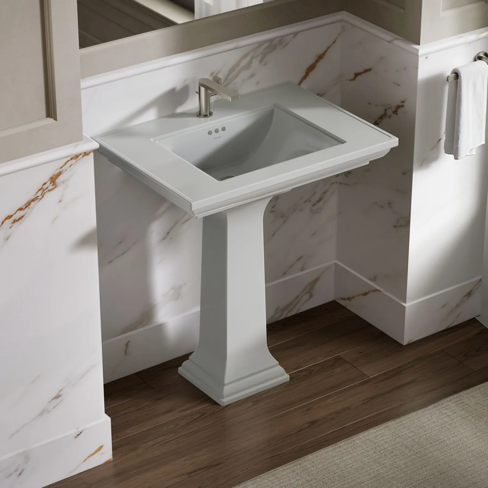 30-3/4" rectangular pedestal bathroom sink^Kohler Hot