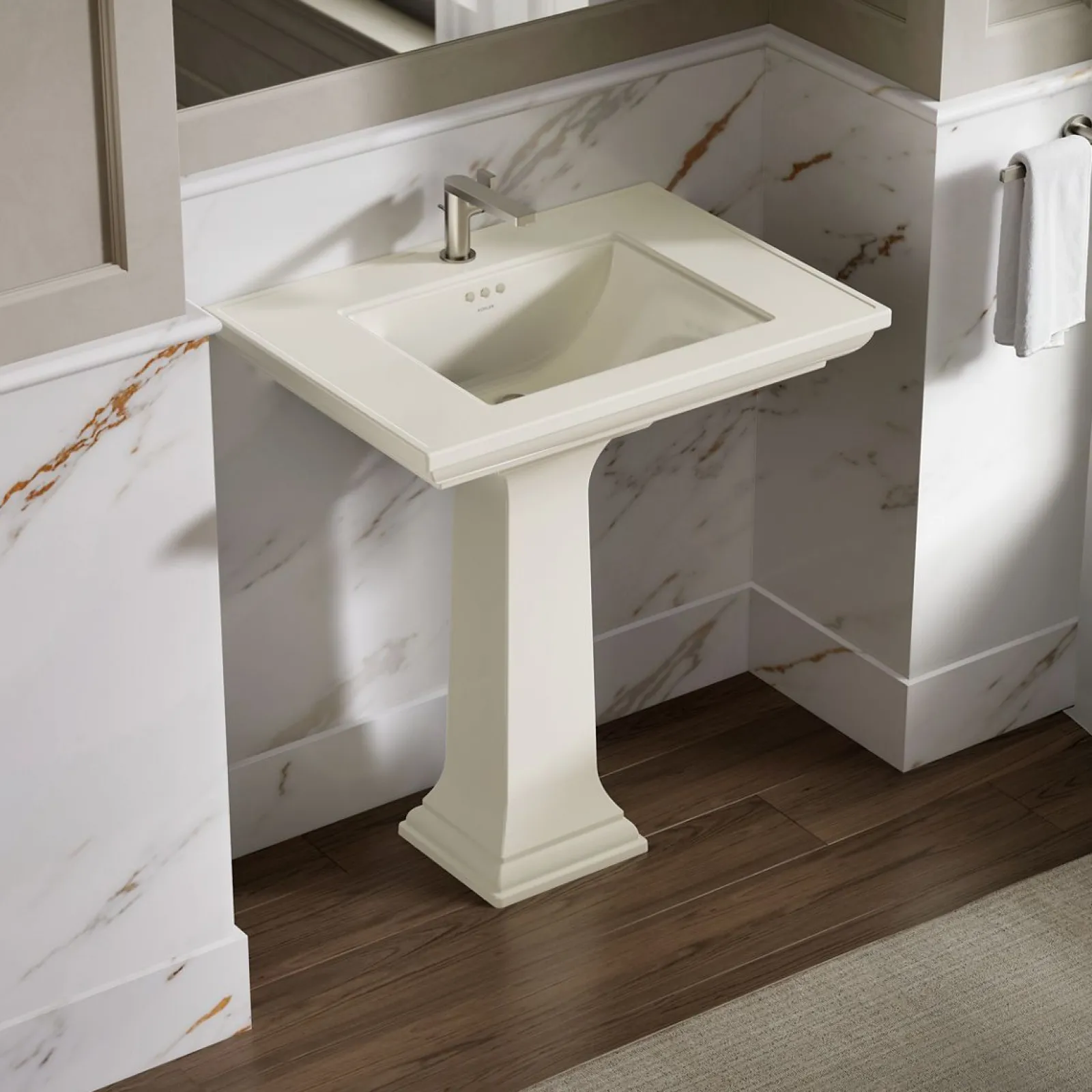 30-3/4" rectangular pedestal bathroom sink^Kohler Hot