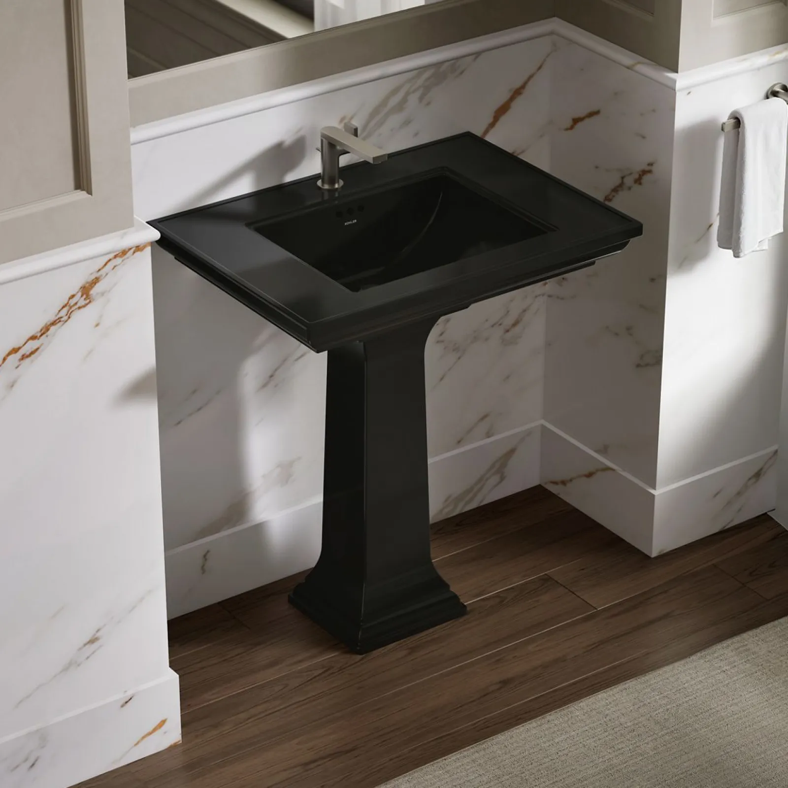 30-3/4" rectangular pedestal bathroom sink^Kohler Hot