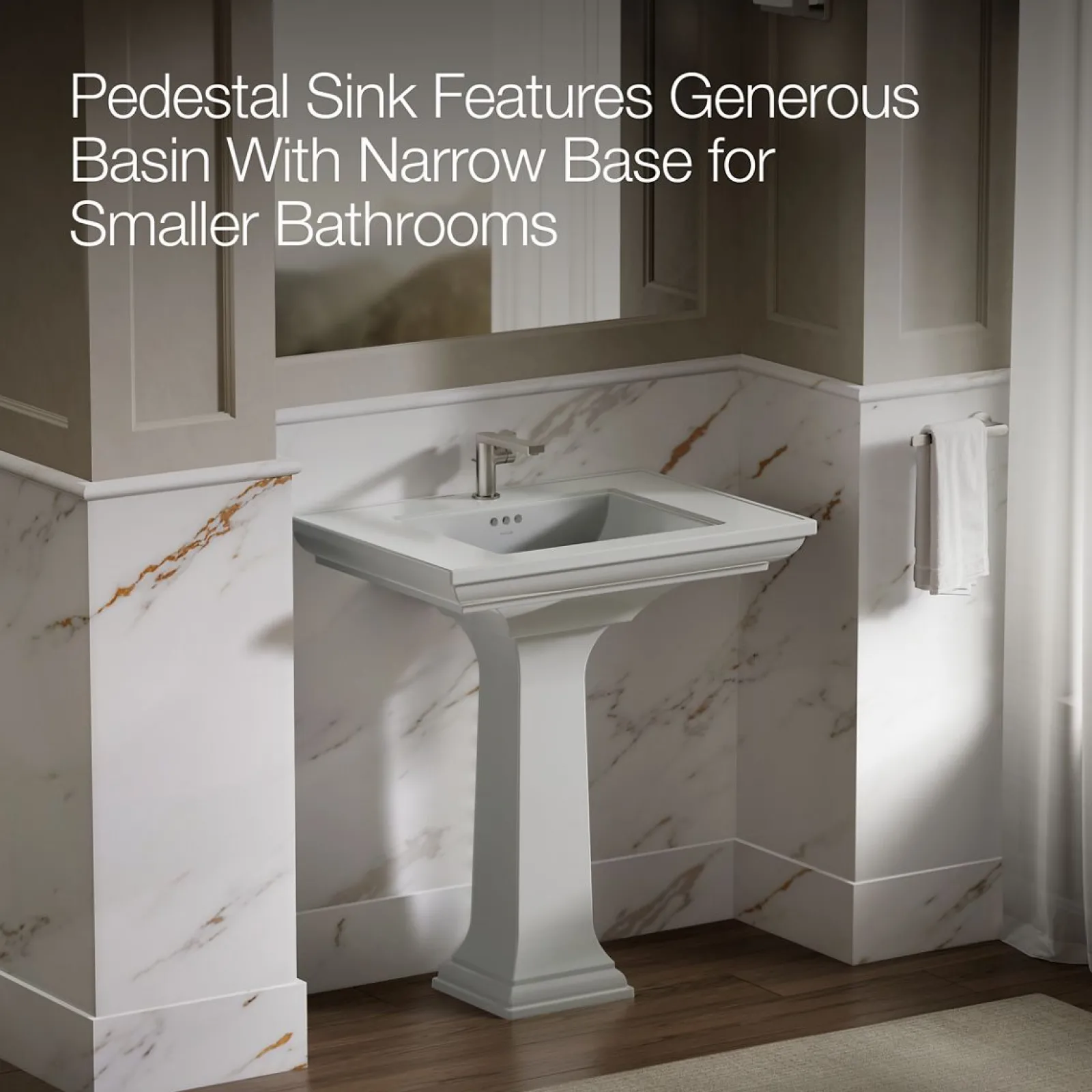 30-3/4" rectangular pedestal bathroom sink^Kohler Hot