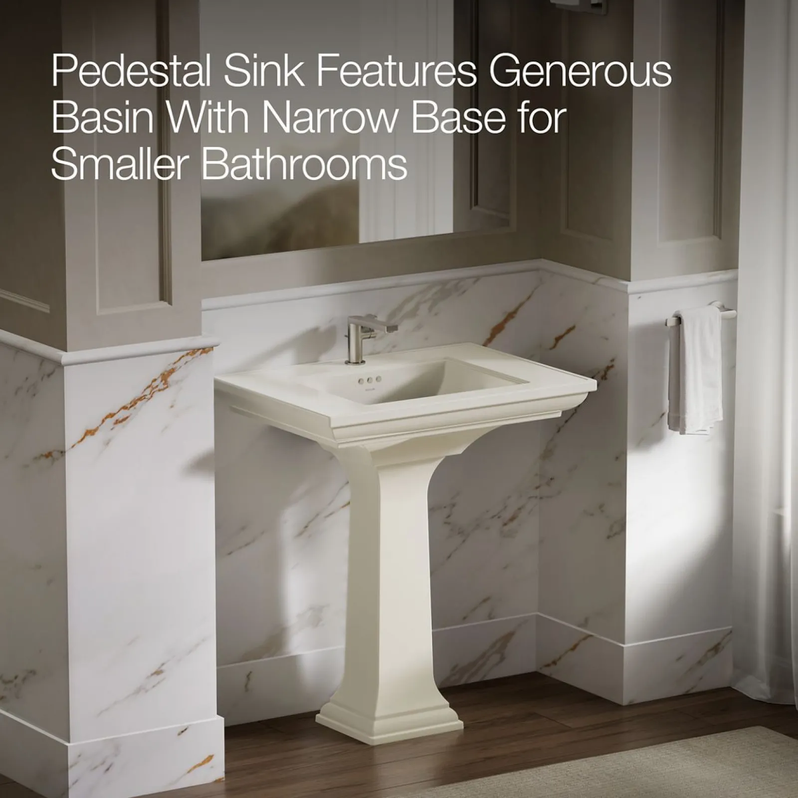 30-3/4" rectangular pedestal bathroom sink^Kohler Hot