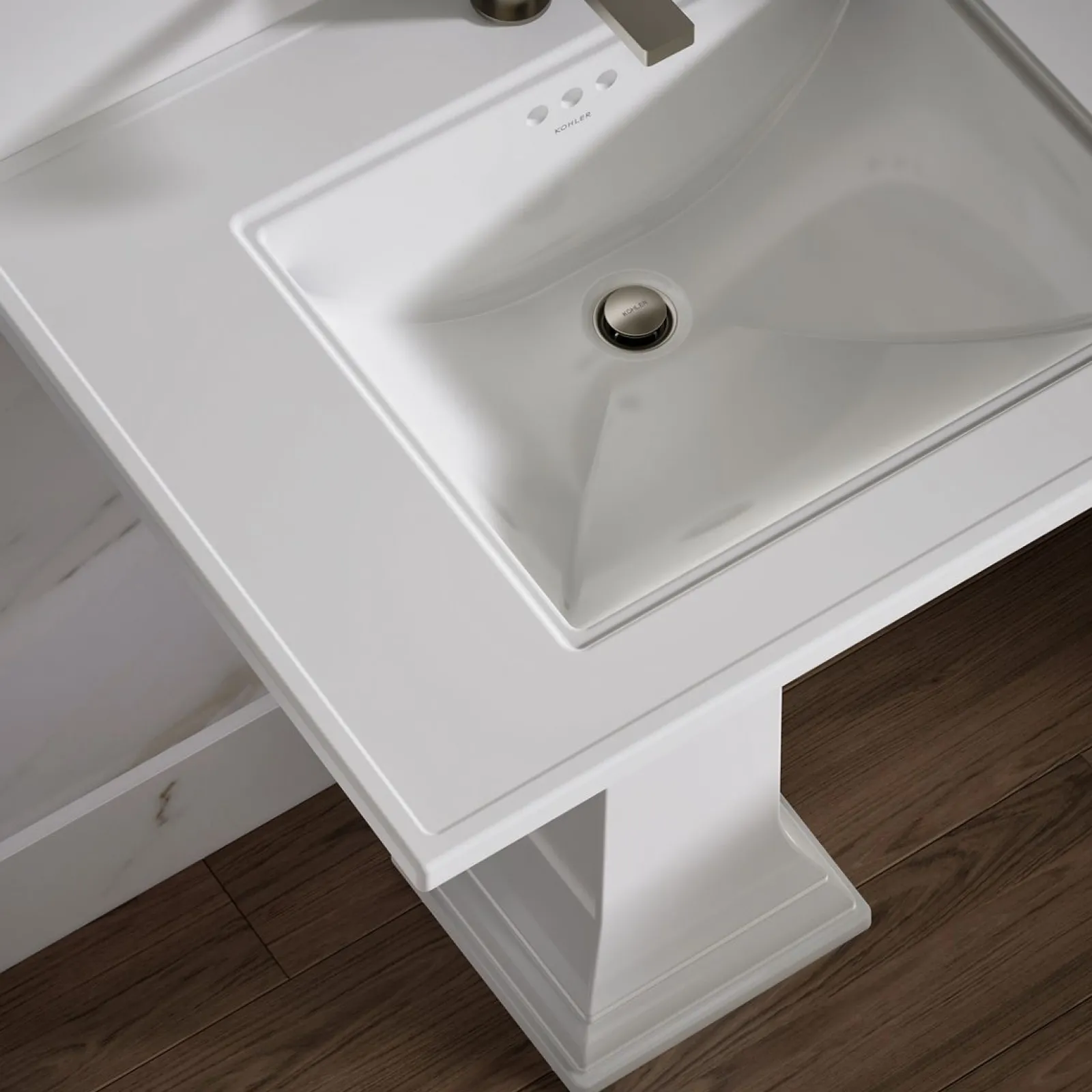 30-3/4" rectangular pedestal bathroom sink^Kohler Hot