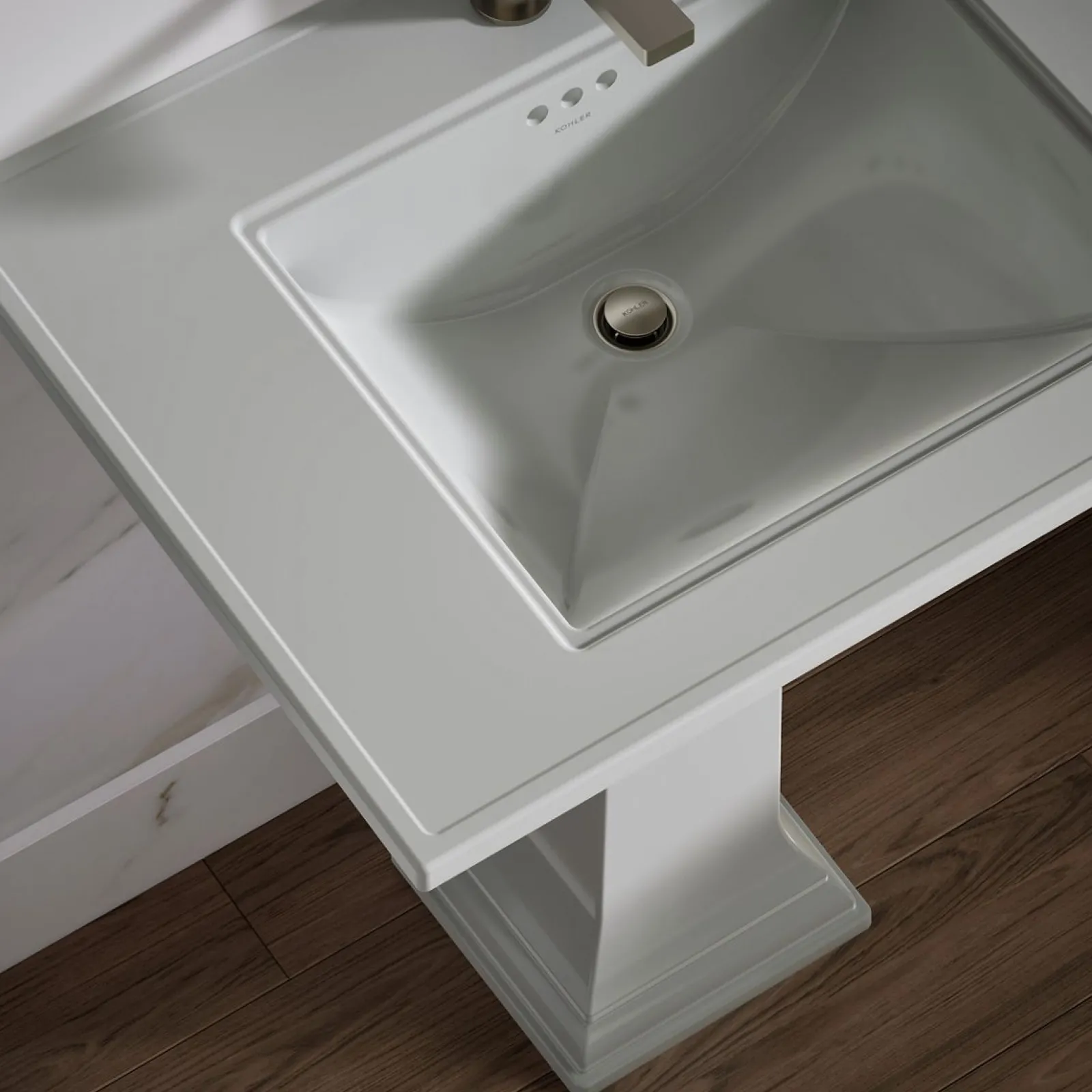 30-3/4" rectangular pedestal bathroom sink^Kohler Hot