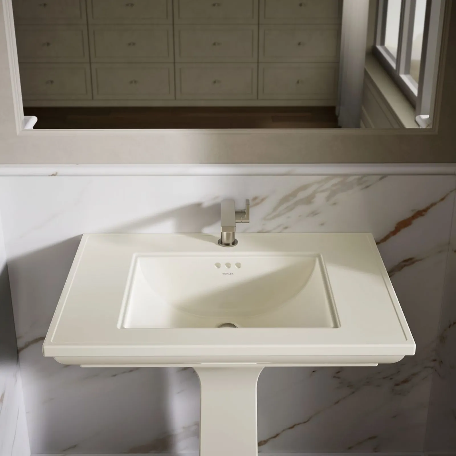 30-3/4" rectangular pedestal bathroom sink^Kohler Hot