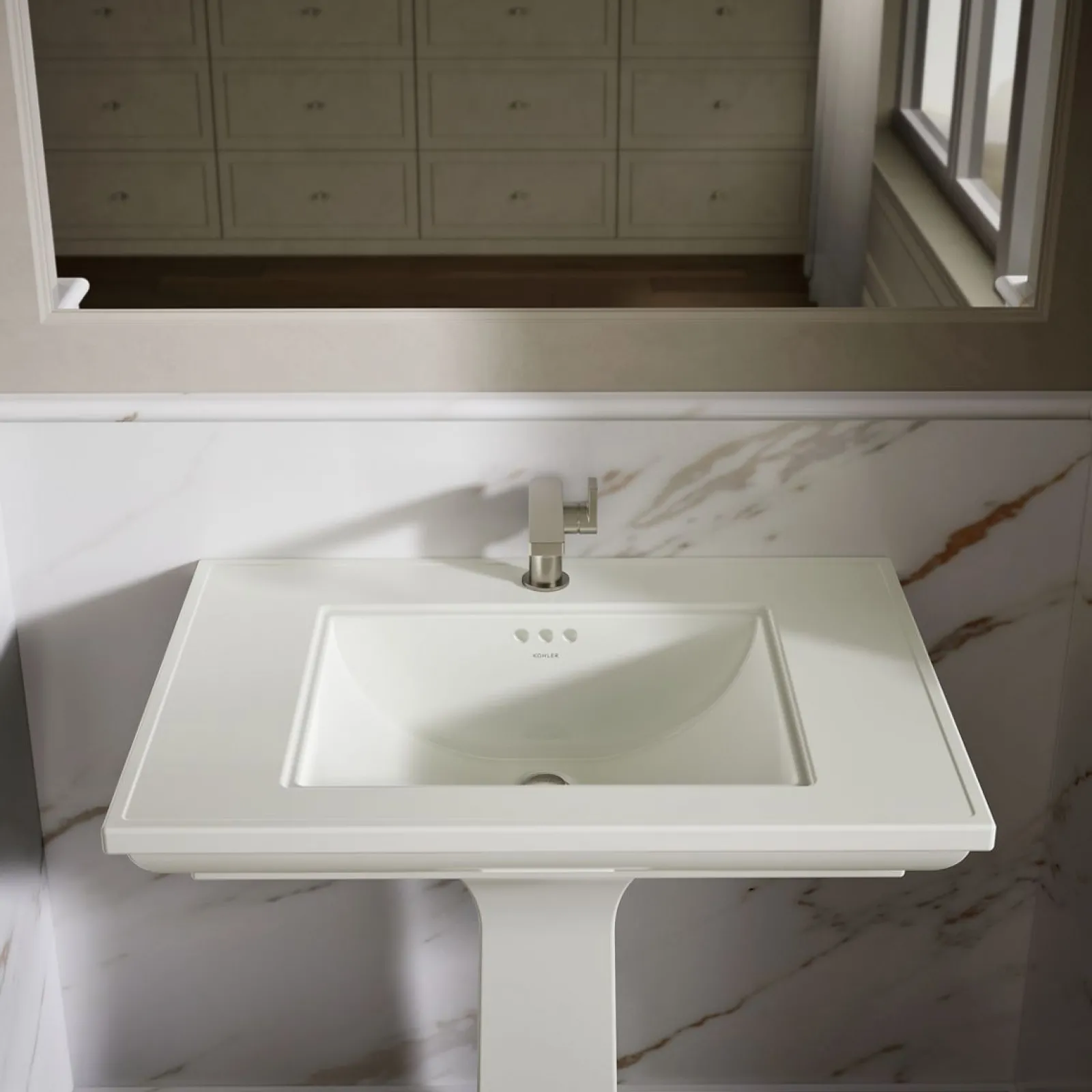 30-3/4" rectangular pedestal bathroom sink^Kohler Hot