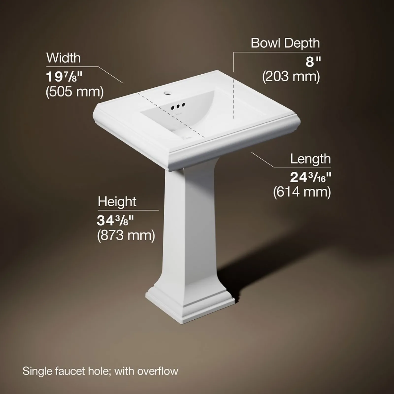 24-1/4" rectangular pedestal bathroom sink^Kohler Discount